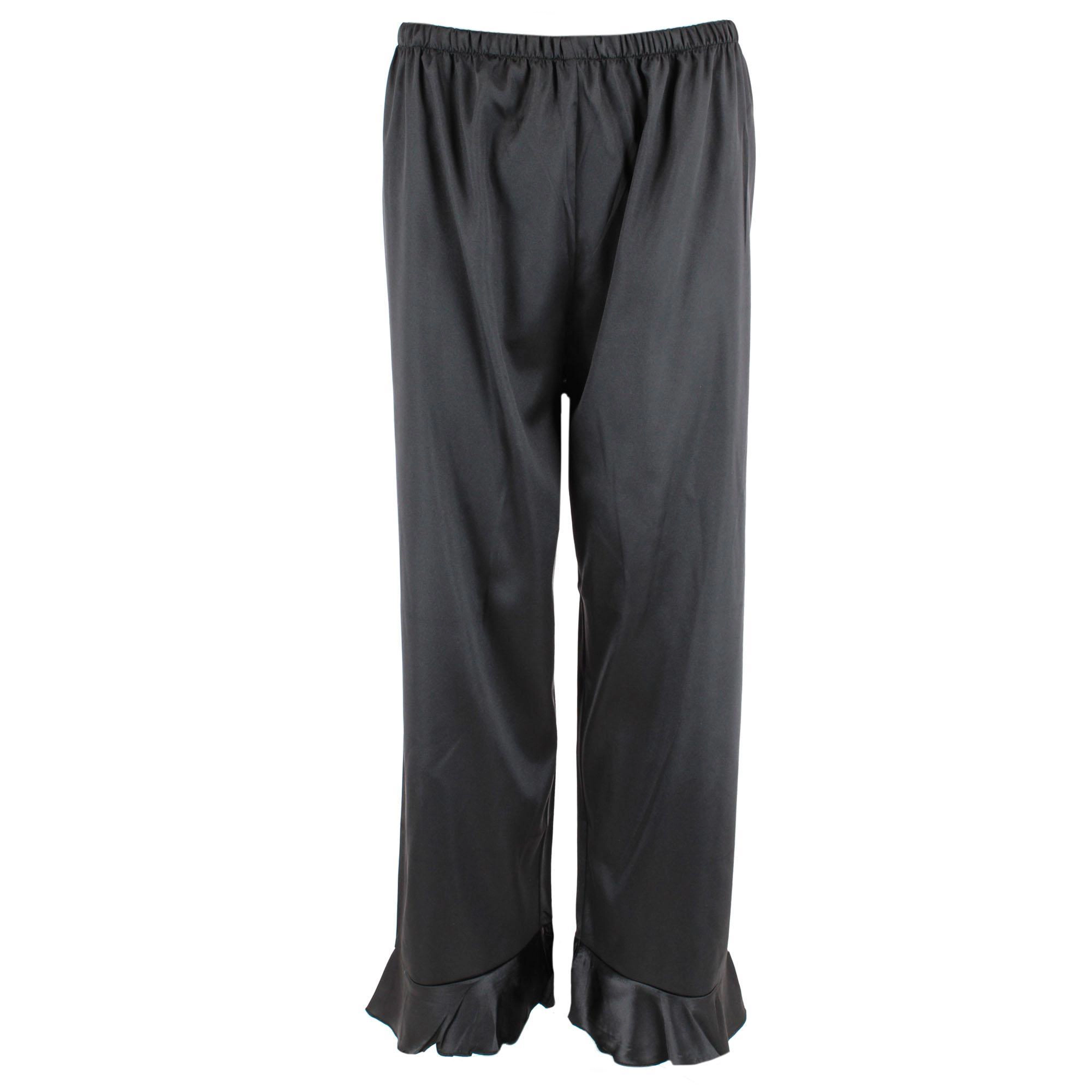CTM Women's Plus Sleek Satin Pajama Set