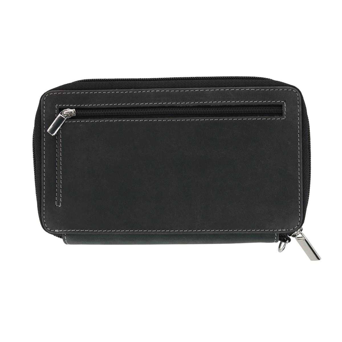 CTM Women's Embossed Floral Tooled Leather Wristlet