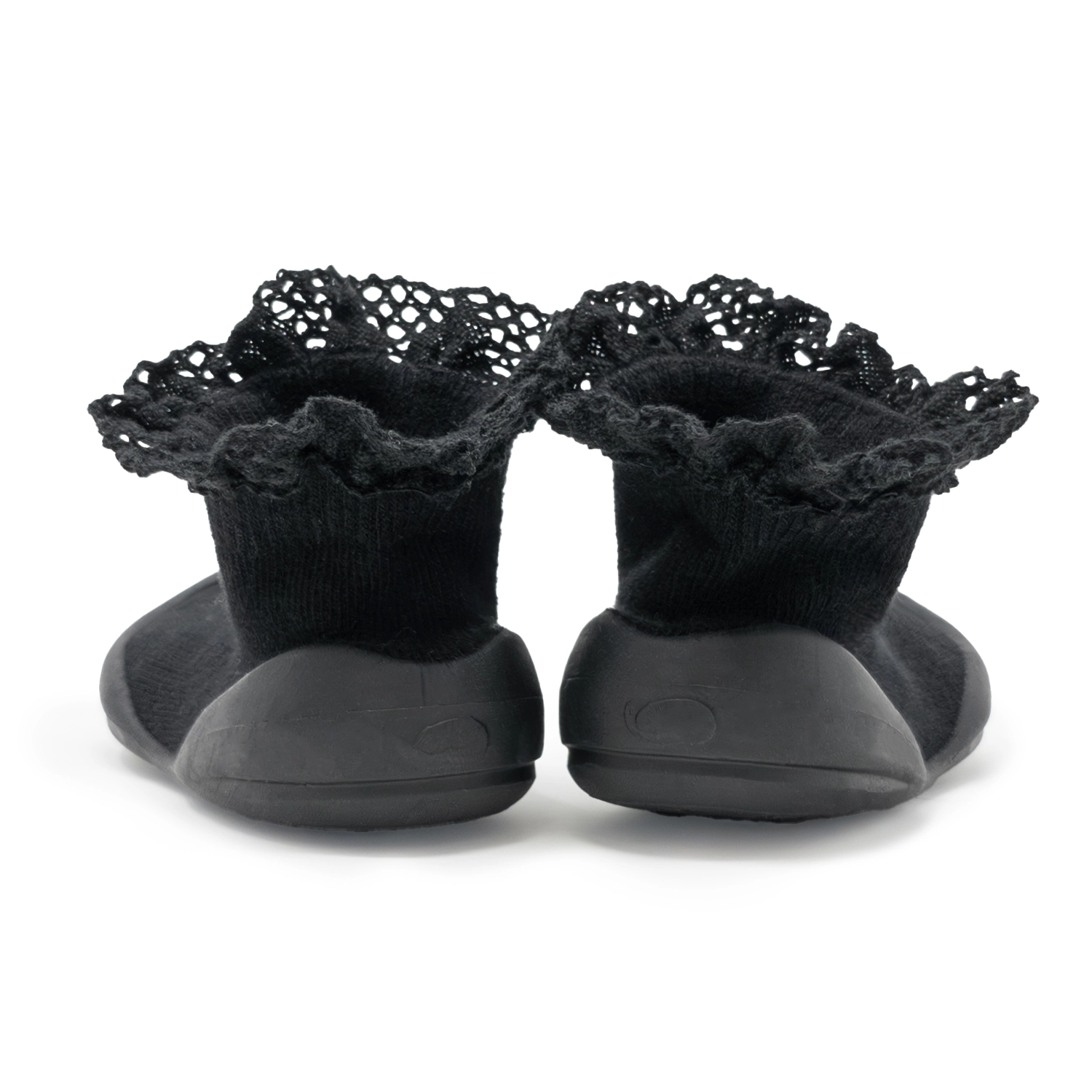 Komuello Toddler Girl First Walk Sock Shoes Lace trim