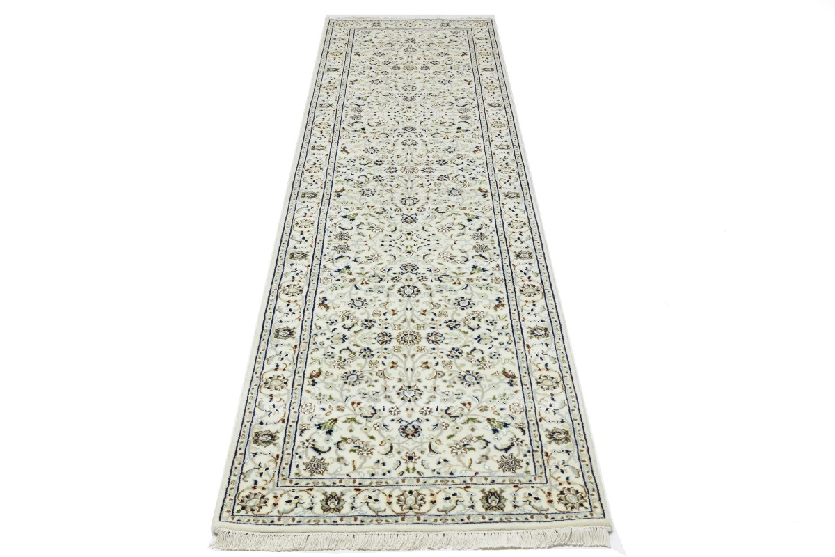 Magic Rugs 2'9 x 10'2 Cream Indo-Nain Hnad Knotted Wool Runner Rug
