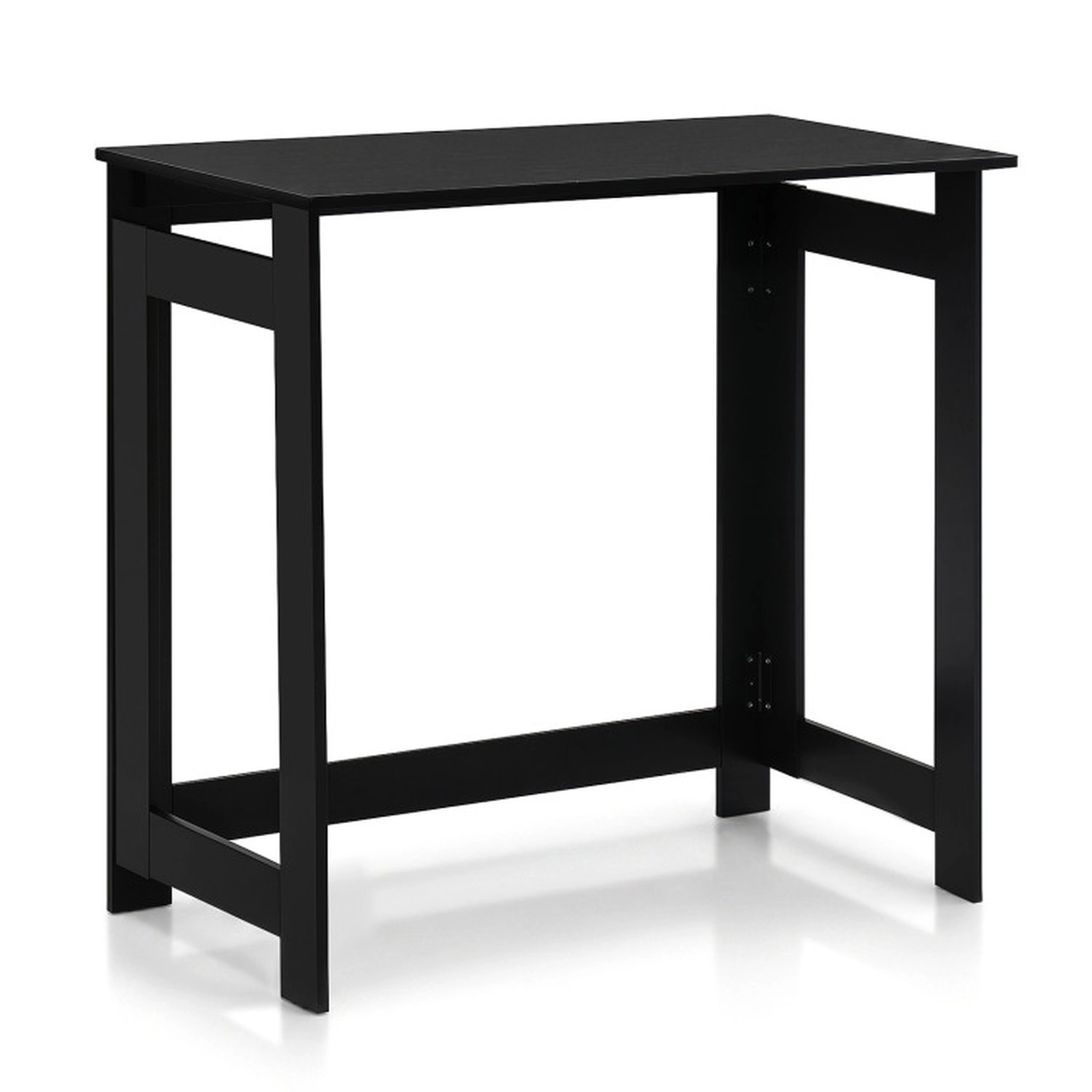 SUGIFT Space-Saving Folding Console Table with Foldable Legs 55-lb Capacity Black/Brown