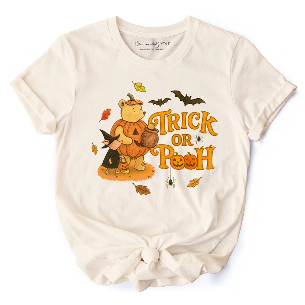 OrnamentallyYou Womens Trick Or Treat Winnie-The-Pooh Vintage Halloween T-Shirt