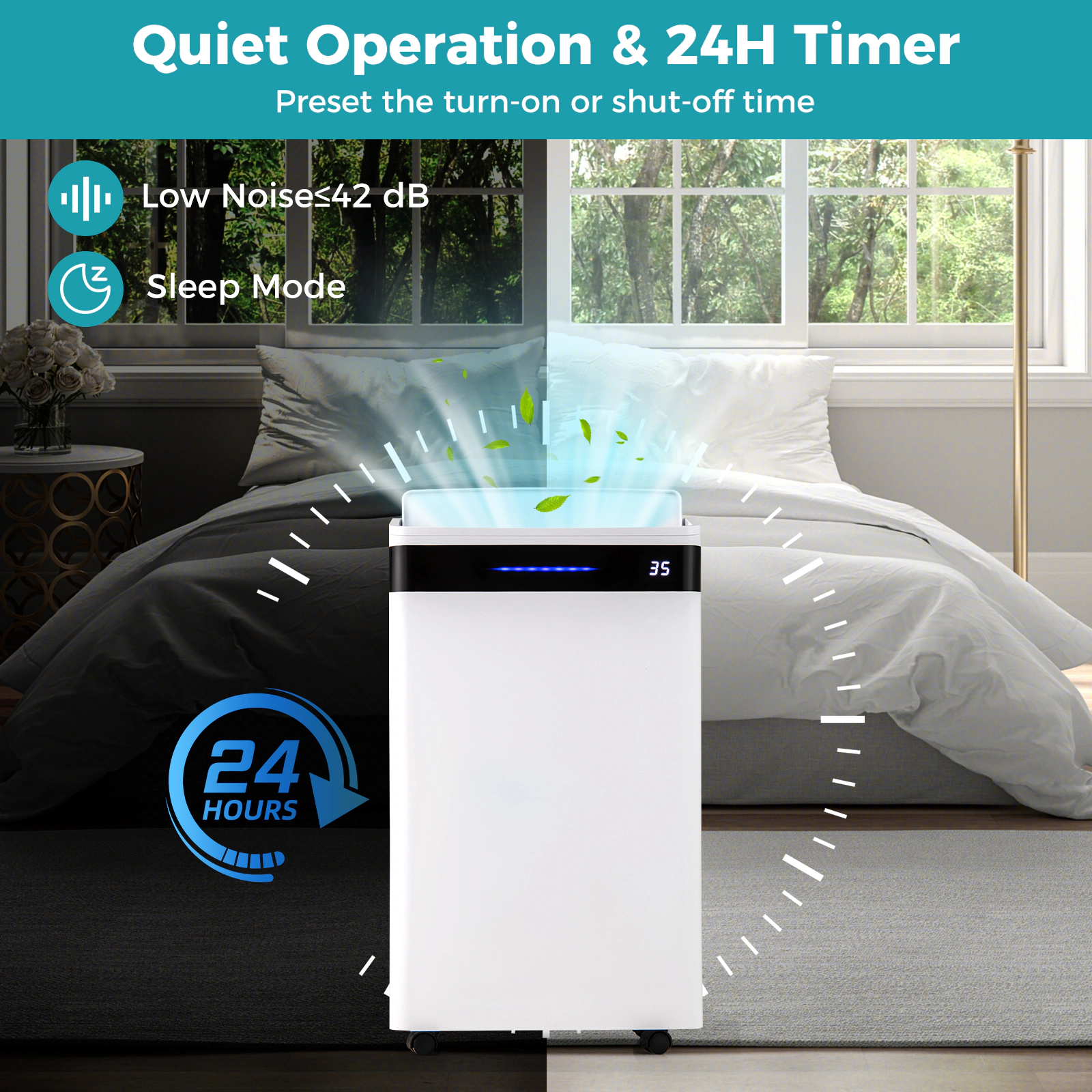 Slickblue Unisex Portable 57 Pint Large Area Dehumidifier for Home