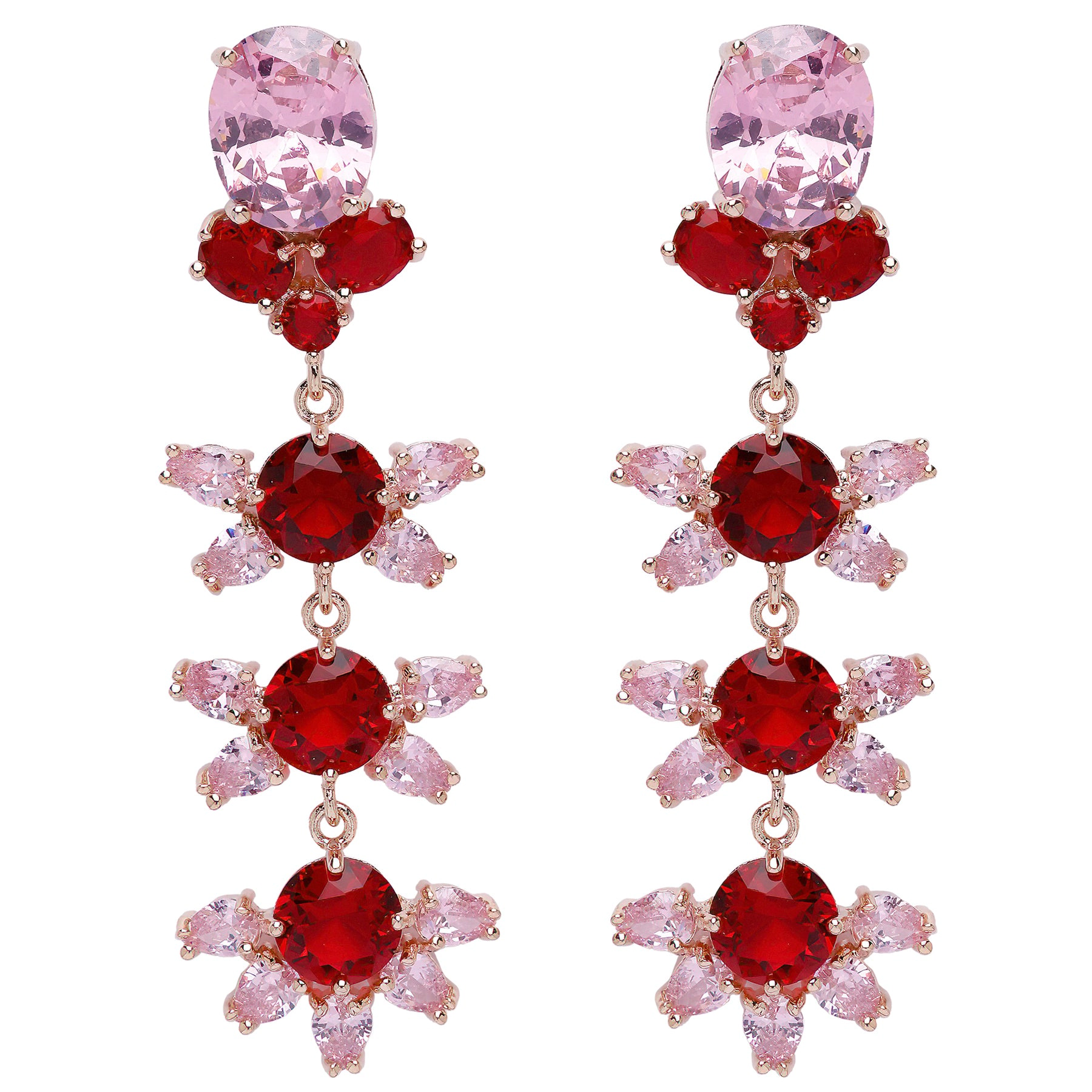 AGP PARIS Womens Diva Floral Dangle Drop Earrings