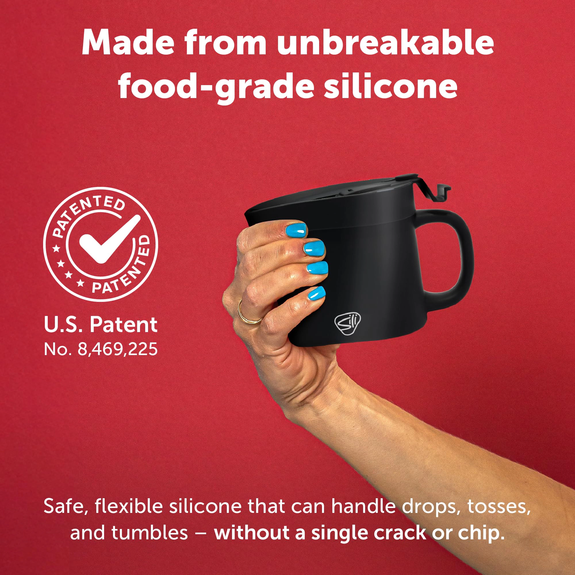 Silipint Silicone 16 oz Coffee Mug With Flip Lid