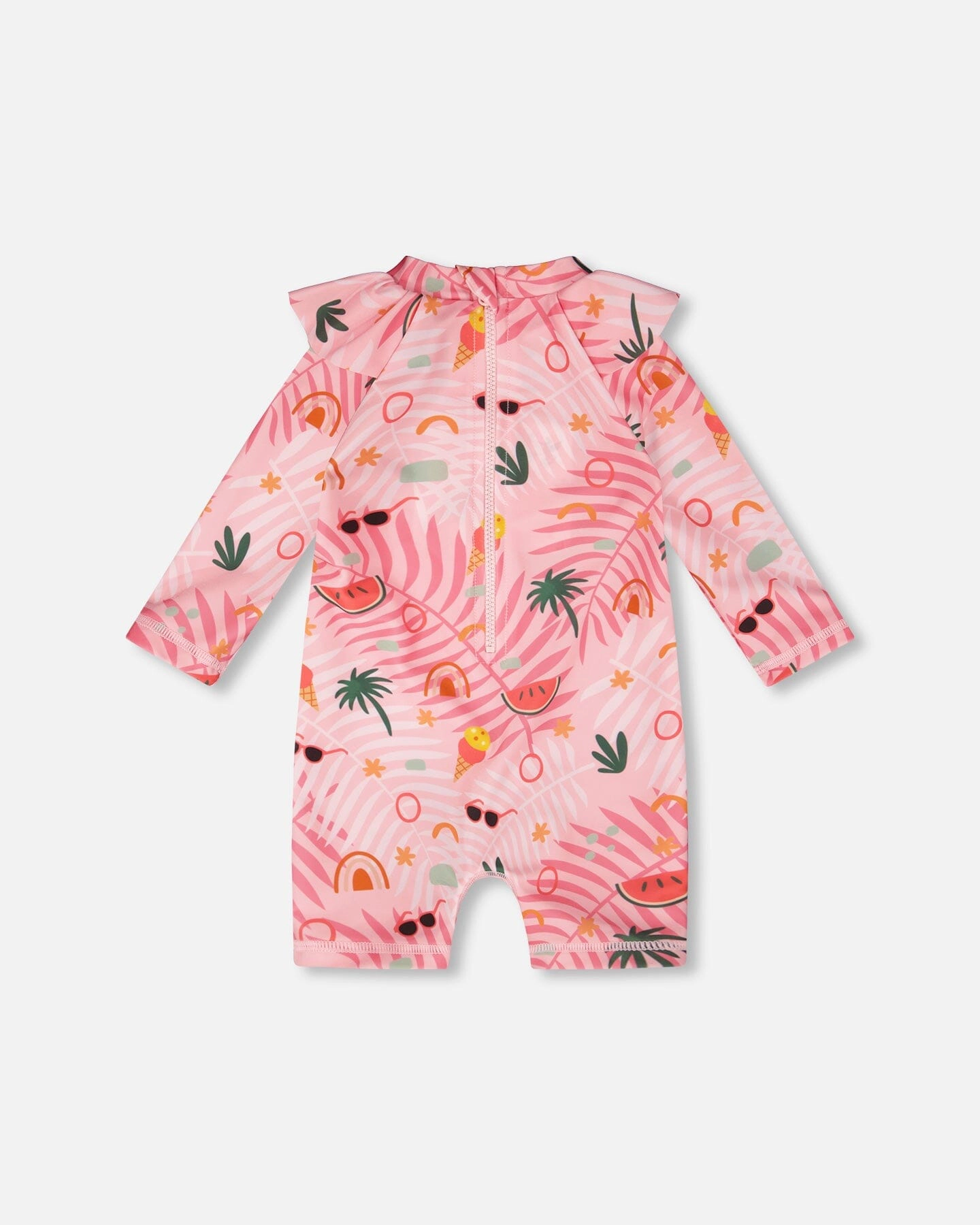 Deux par Girls Toddler One-Piece Long Sleeve Rashguard Beach Print