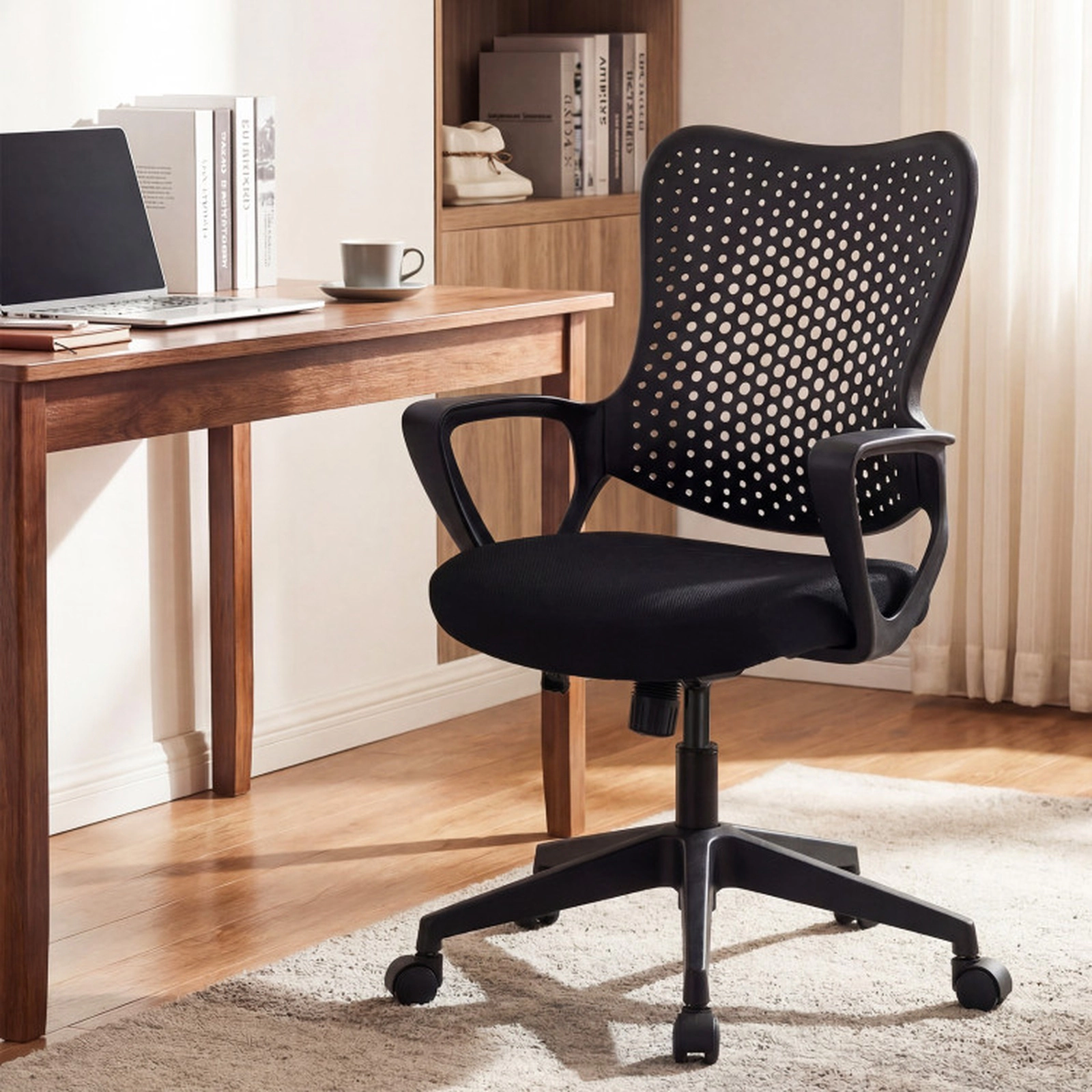 SUGIFT Breathable Butterfly Back Ergonomic Swivel Office Desk Chair 25-in x 24.5-in x 38-in 330-lb Capacity Black