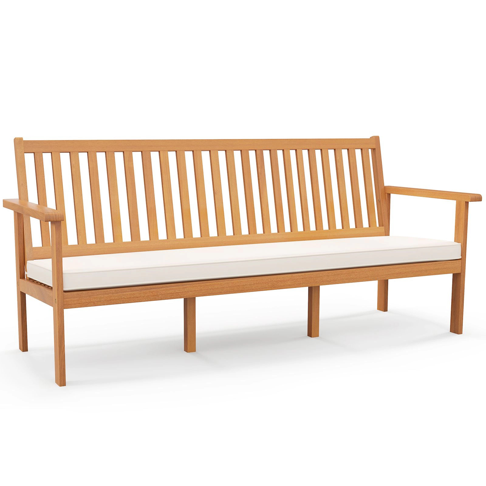 SlickBlue Patio Garden Bench with Removable Cushion for Porch, Backyard and Balcony
