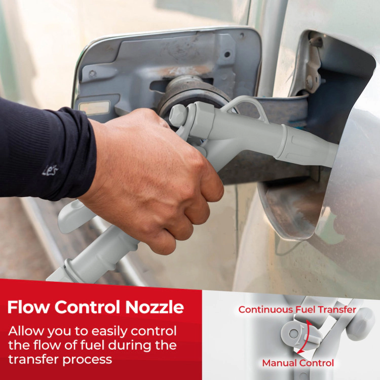 SUGIFT 3.8-GPM Battery Powered Electric Fuel Transfer Pump Gas Can Pump with Flow Control Nozzle and 4 Adapters