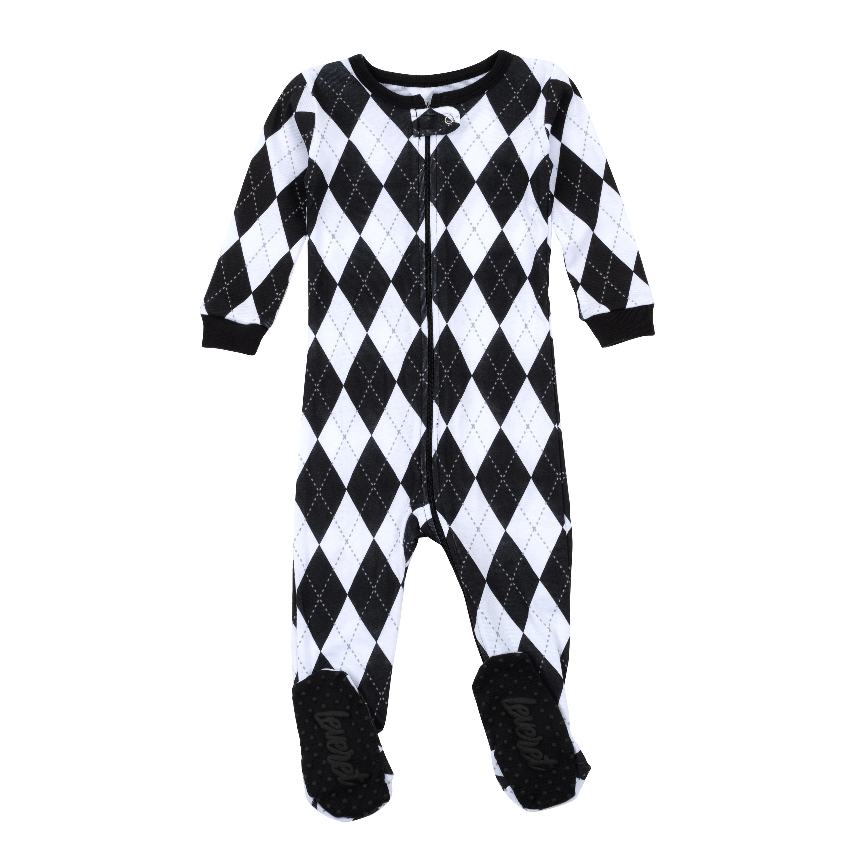 Leveret Baby Arygle Cotton Holiday Footed Pajamas
