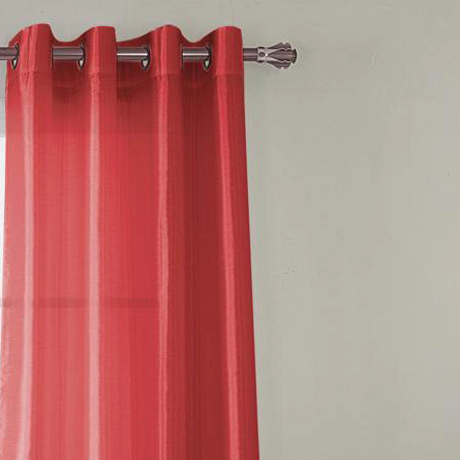 RT Designers Collection Nancy Faux Silk Grommet Curtain Panel 54" x 84" Red