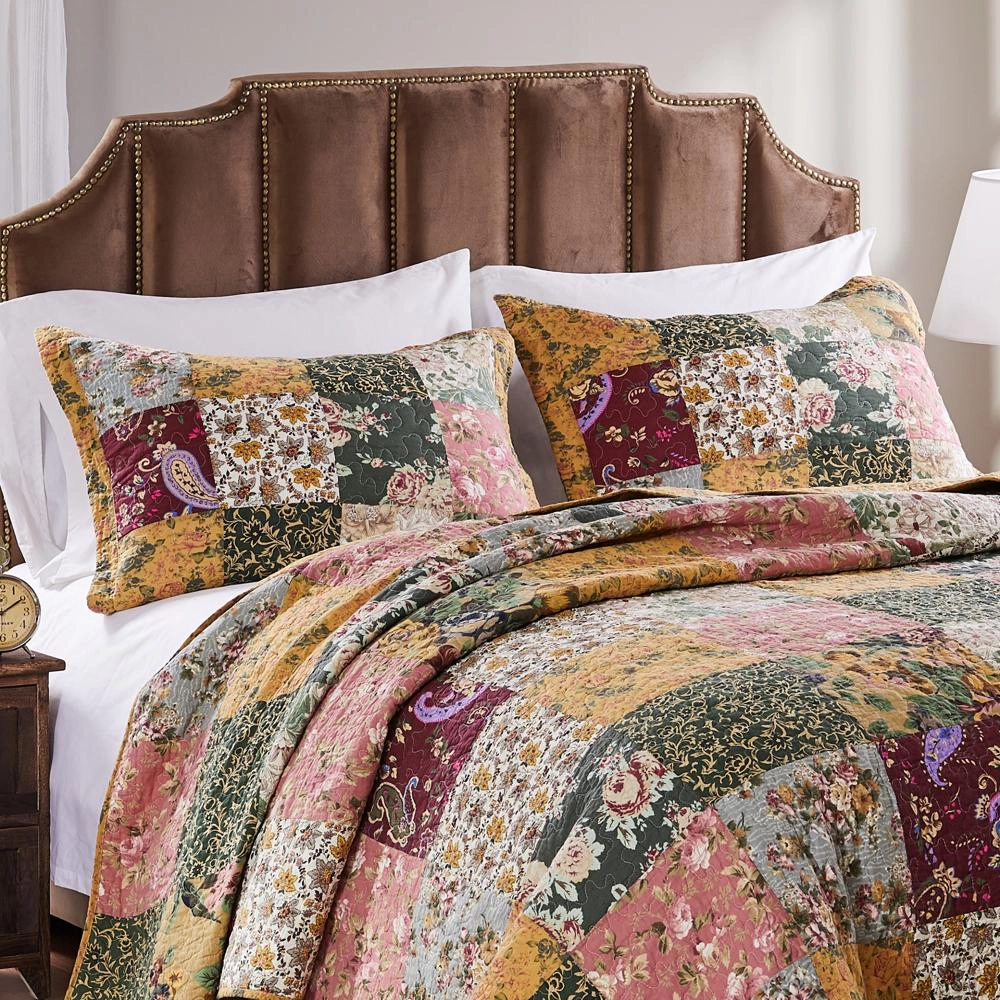 Greenland Home Fashion Antique Chic Quilt And Pillow Sham Set 2 Piece