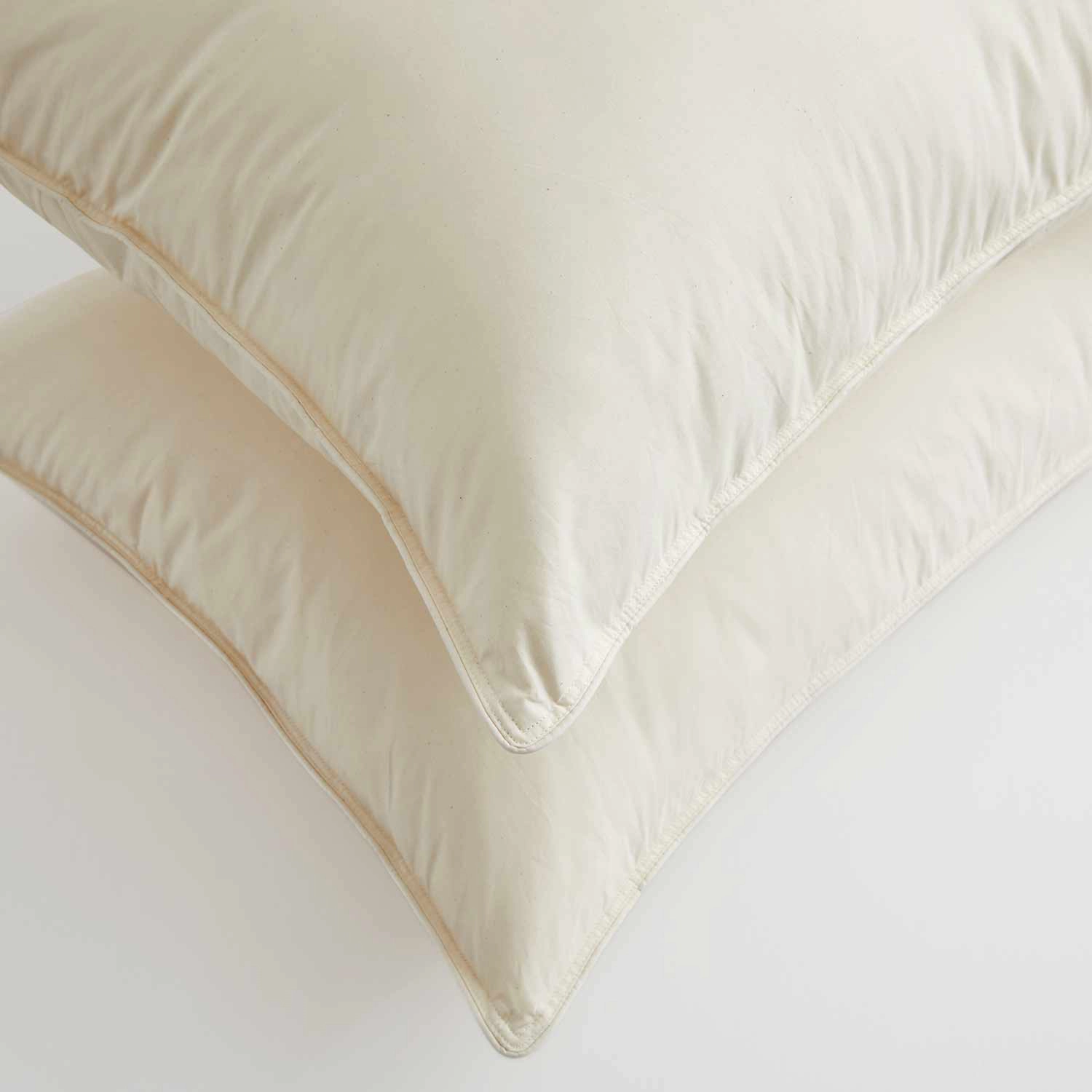 Puredown Selected Organic Cotton Layered Down Pillow Set of 2, Duck Down and Goose Feather