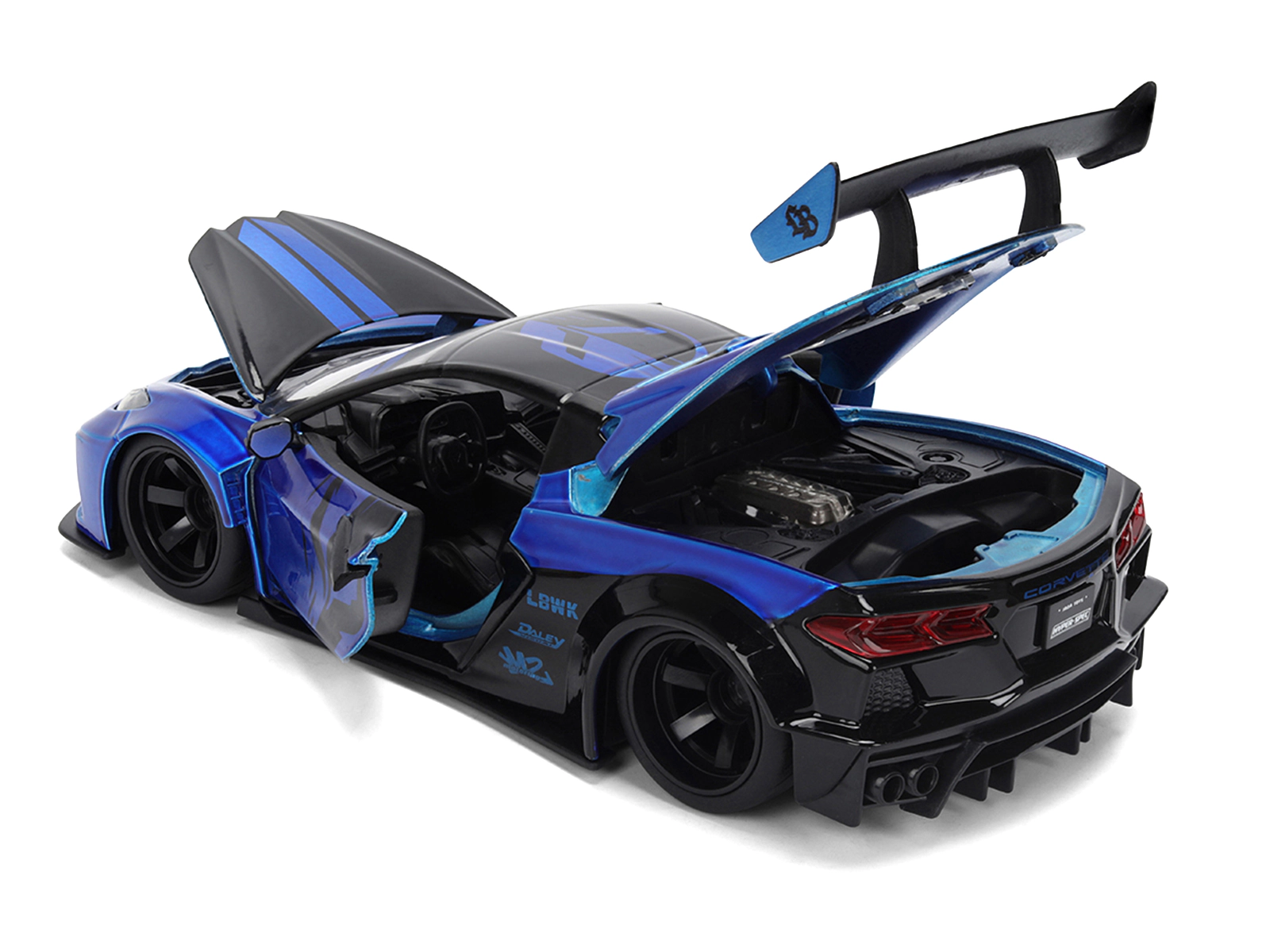 Jada Chevrolet Corvette C8 "Liberty Walk" Candy Blue and Black "Hyper-Spec" Series 1/24 Diecast Model Car by Jada