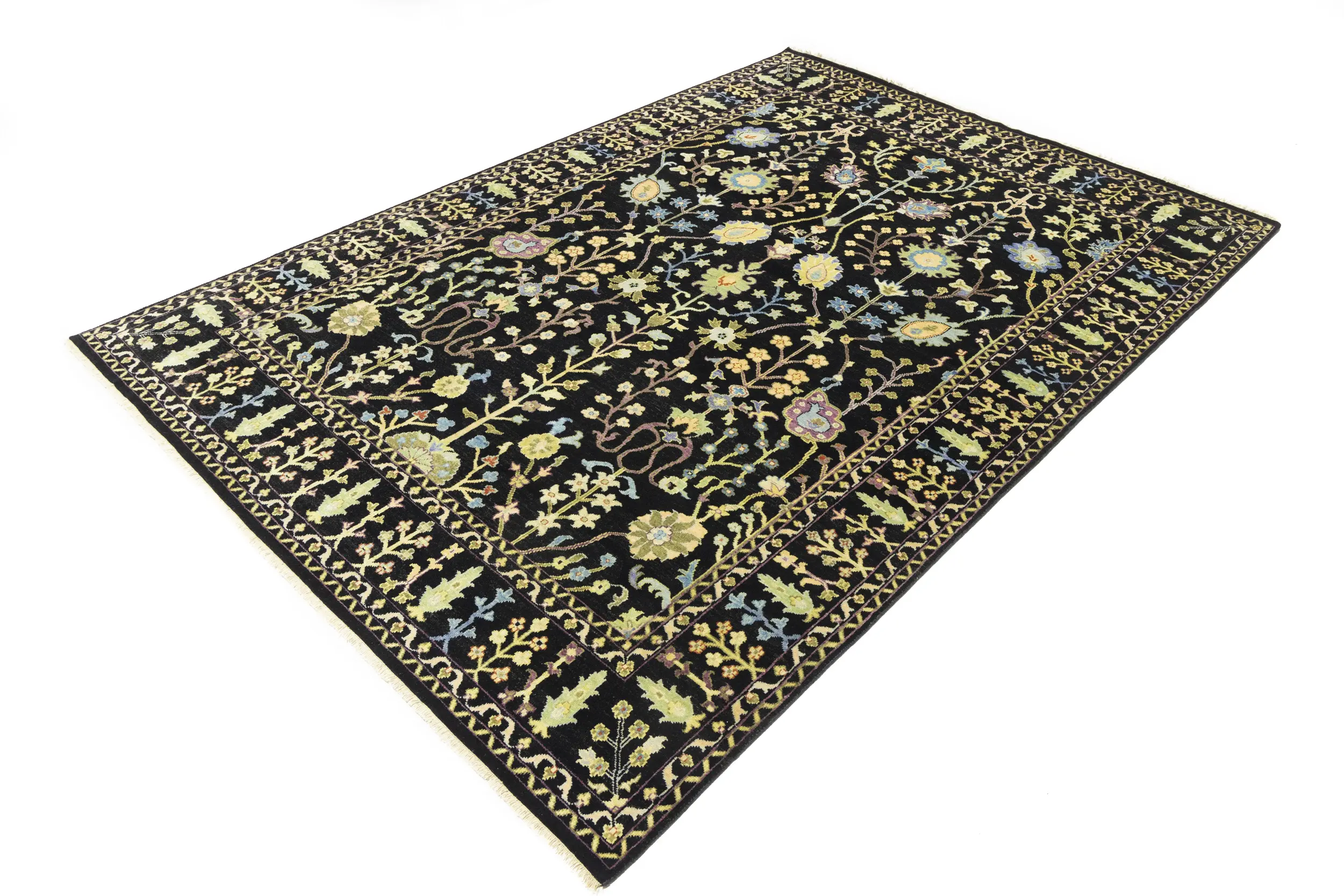 Magic Rugs Black Floral 8X11 Osh Chobi Oriental Rug