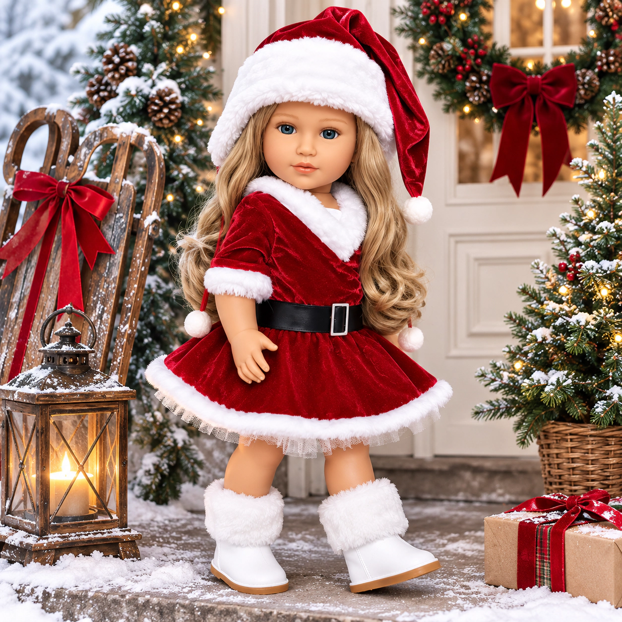MBD® Holiday Cheer Santa Dress Set for 18-Inch Dolls –Fits Kennedy and Friends Dolls