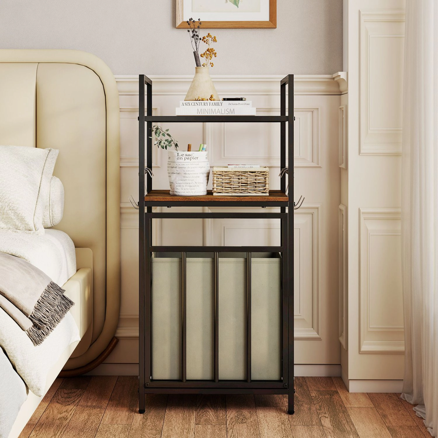 SlickBlue 2-Tier Laundry Hamper with Tilt-Out Basket & Laundry Bag