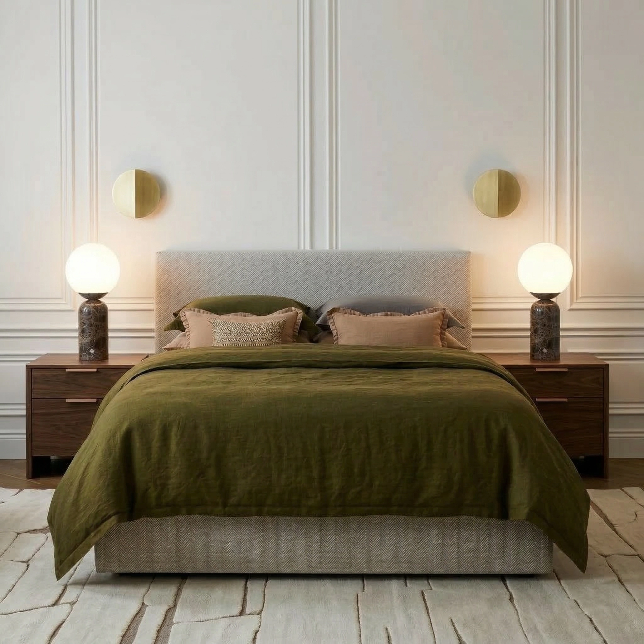 Brightech Mila Tall Glass Marble Table Lamp