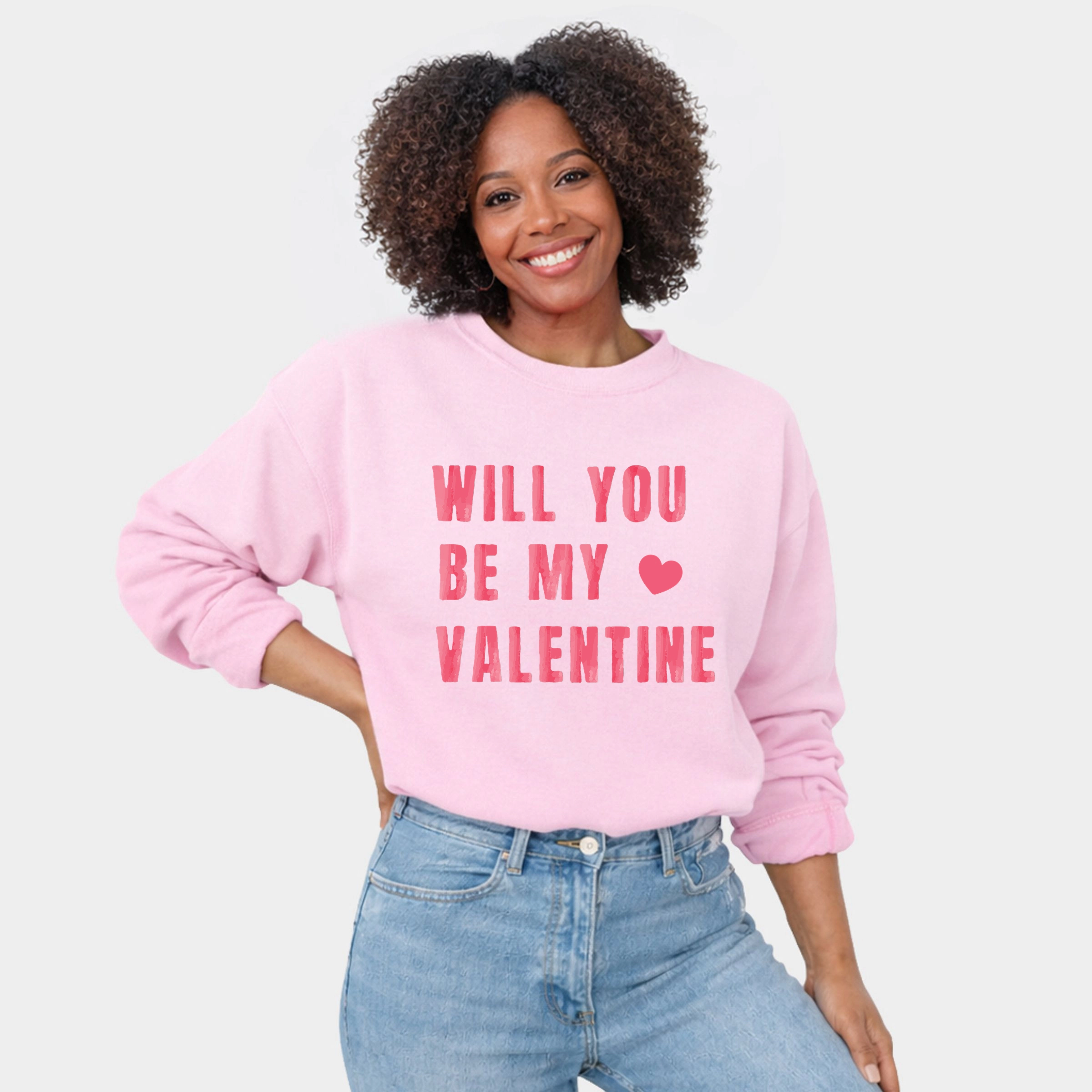 Simply Sage Market - Women's Graphic Sweatshirt Be My Valentine Watercolor