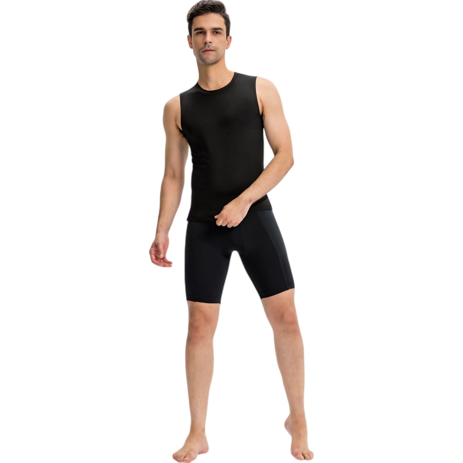 Anna-Kaci Men's Compression Biker Shorts with Side Pockets and Moisture-Wicking Stretch Fabric