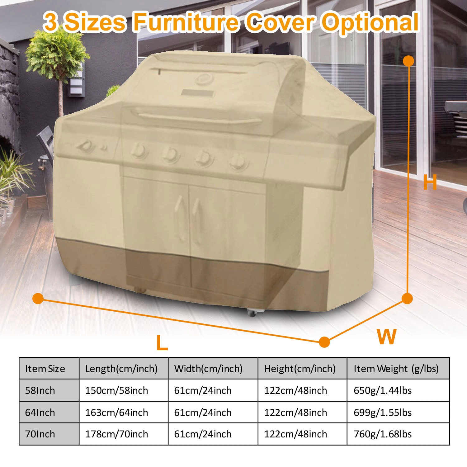 GBruno 70 In Waterproof BBQ Grill Cover