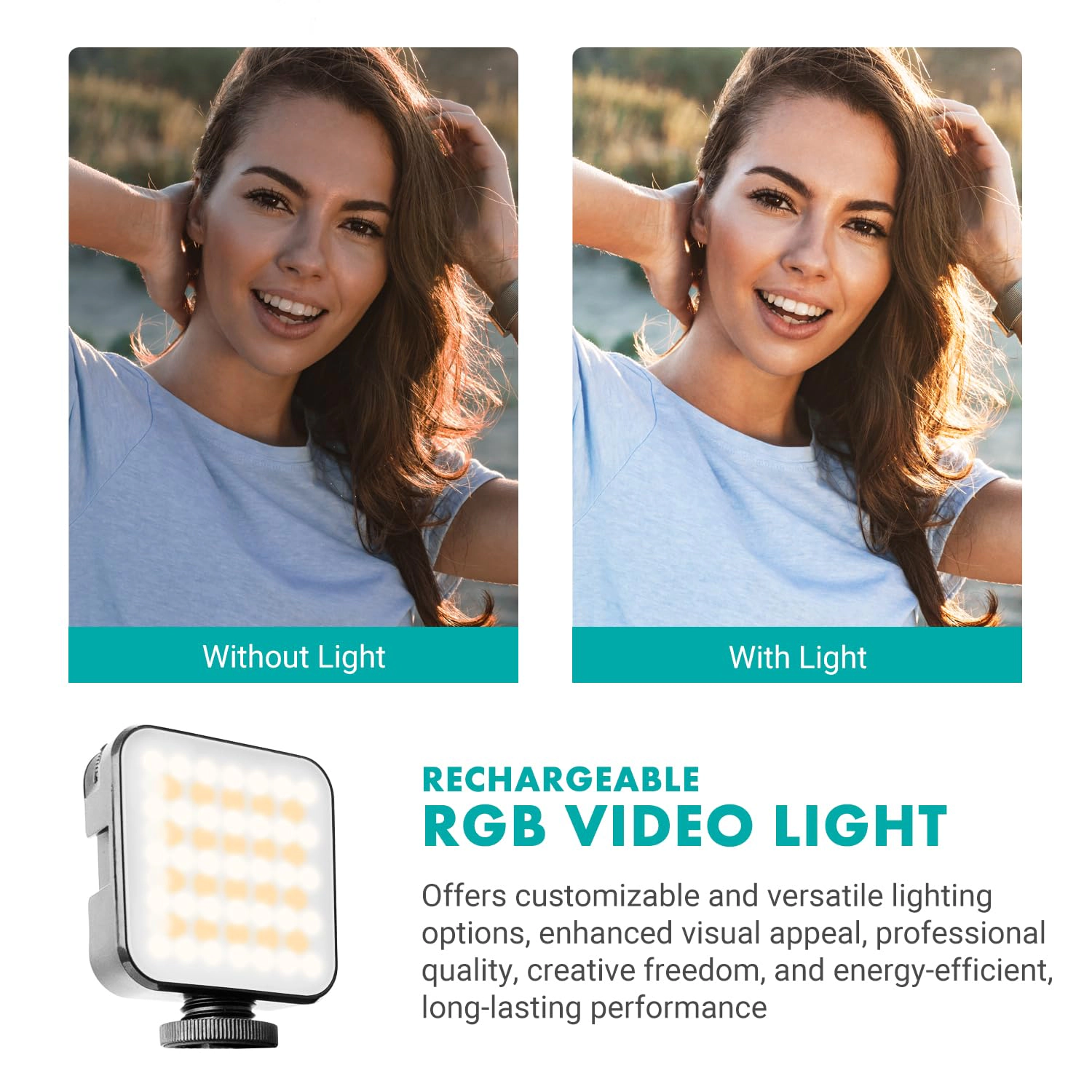 Movo iVlogger-PRO Wireless Vlogging Kit for iPhone/Android - YouTube Starter Kit with Wireless Microphone and LED Light