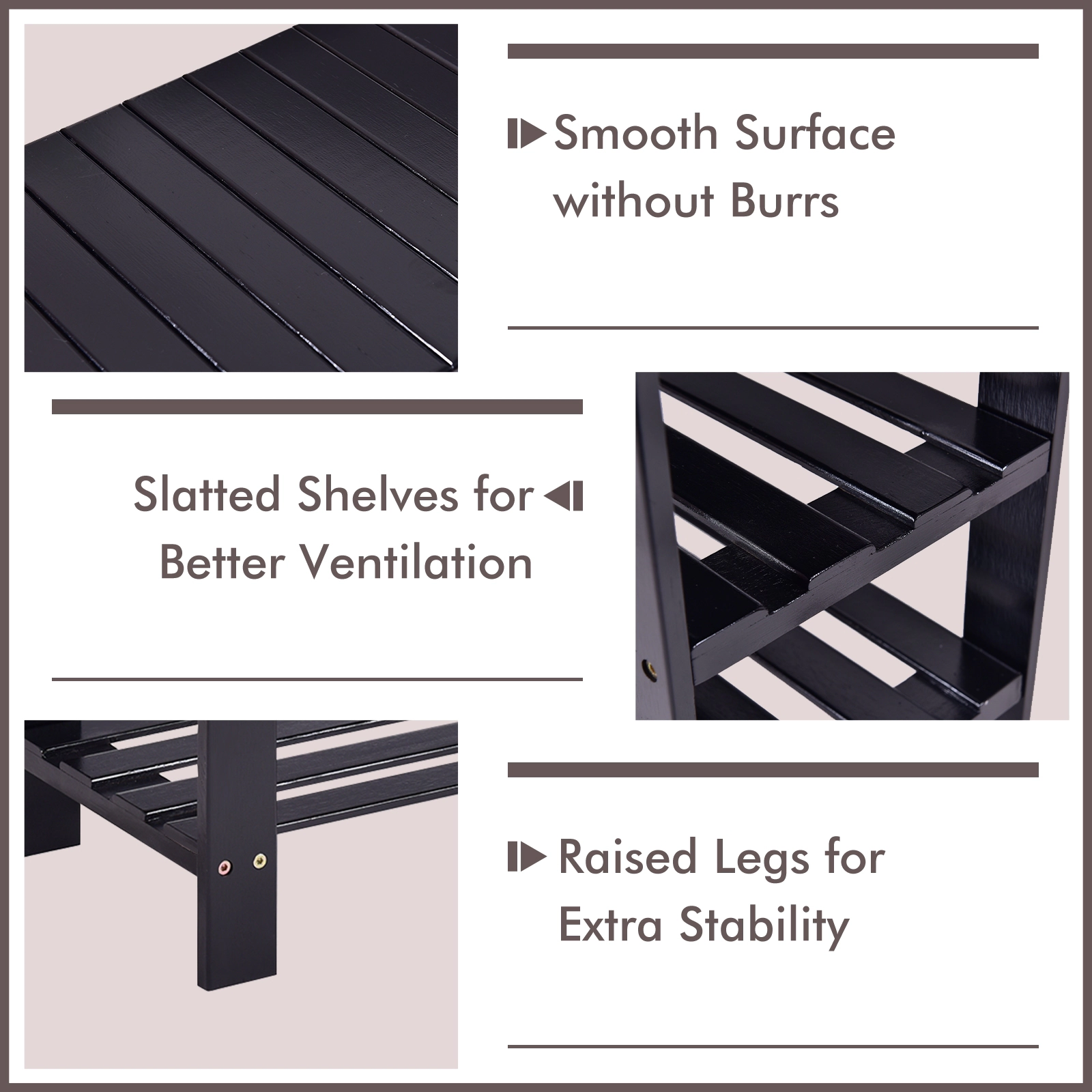 Hivvago Bamboo Entryway Shoe Bench