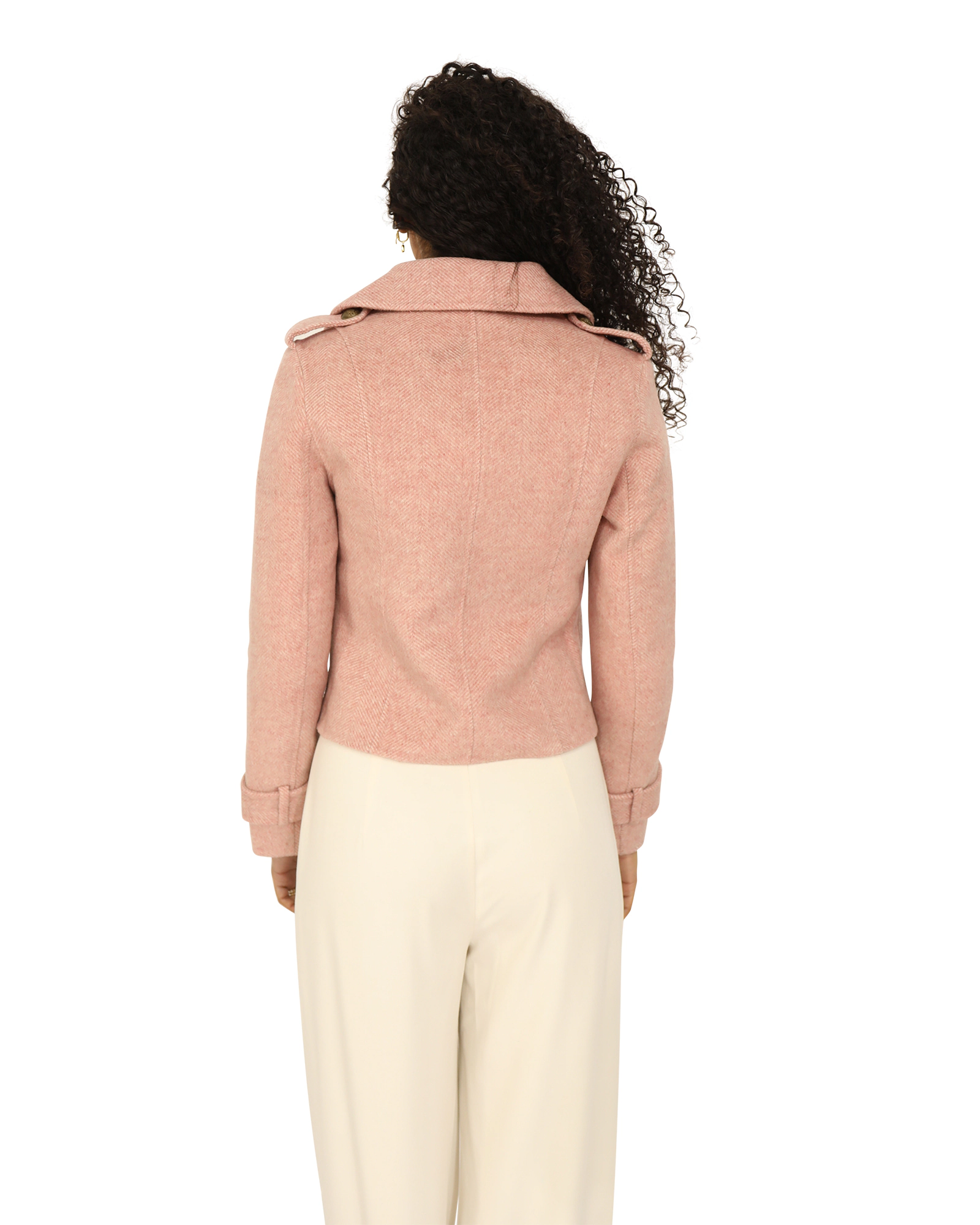 Belle & Bloom Womens Better Off Wool Blend Military Peacoat