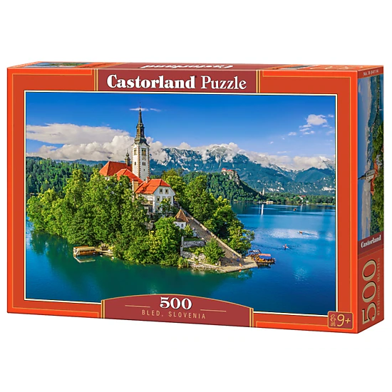 CASTORLAND 500 Piece Jigsaw Puzzles, Bled, Slovenia, Historic church, Lake view, Alps landscape, Adult Puzzle, B-54114