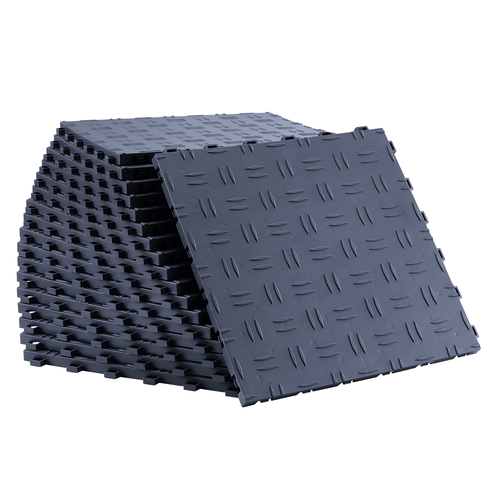 HONGGE Garage Tiles Interlocking 12 x 12 x 0.53 inch Garage Floor Covering Tiles Non-Slip Double-Sided Texture Garage