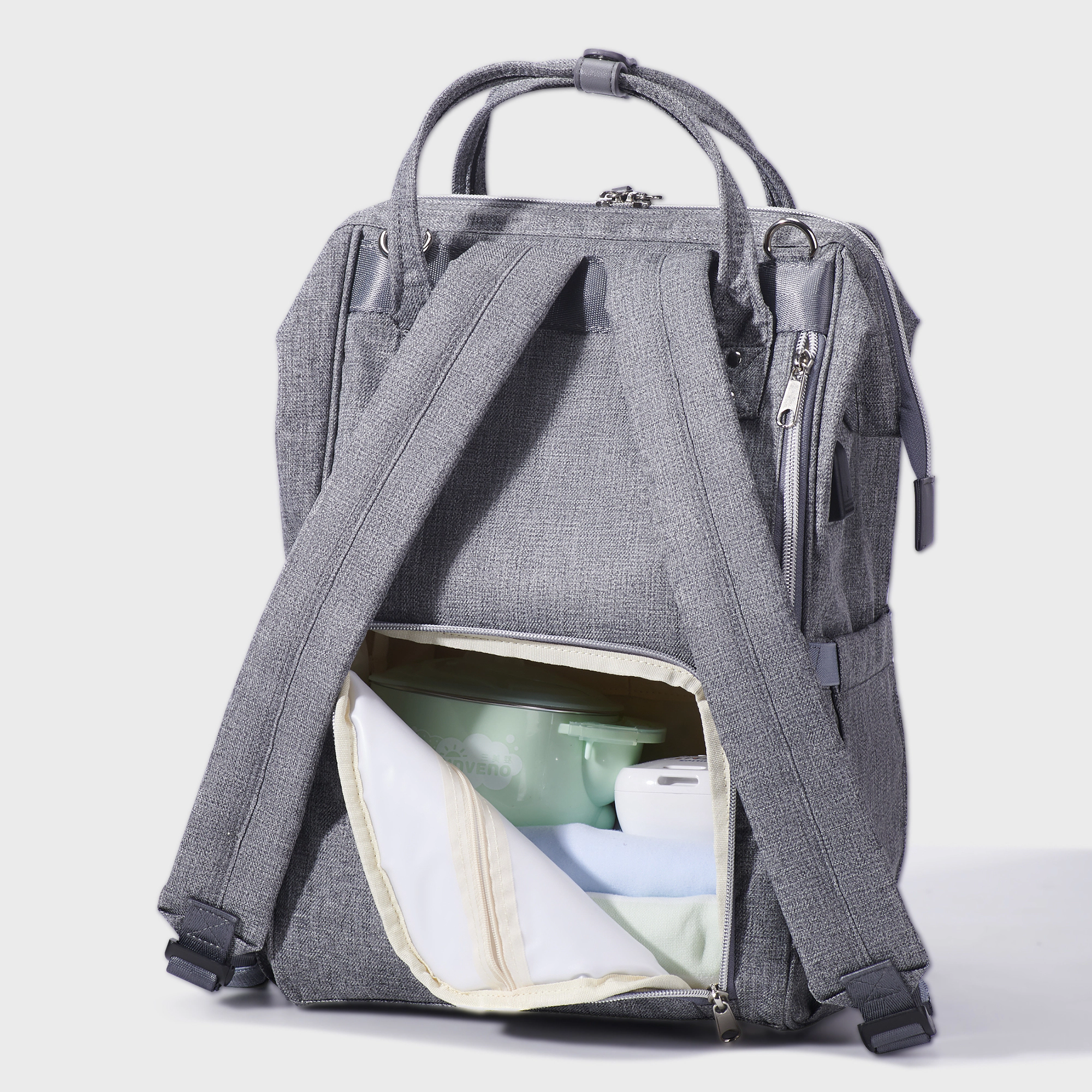 SUNVENO Quilted Diaper Bag Backpack