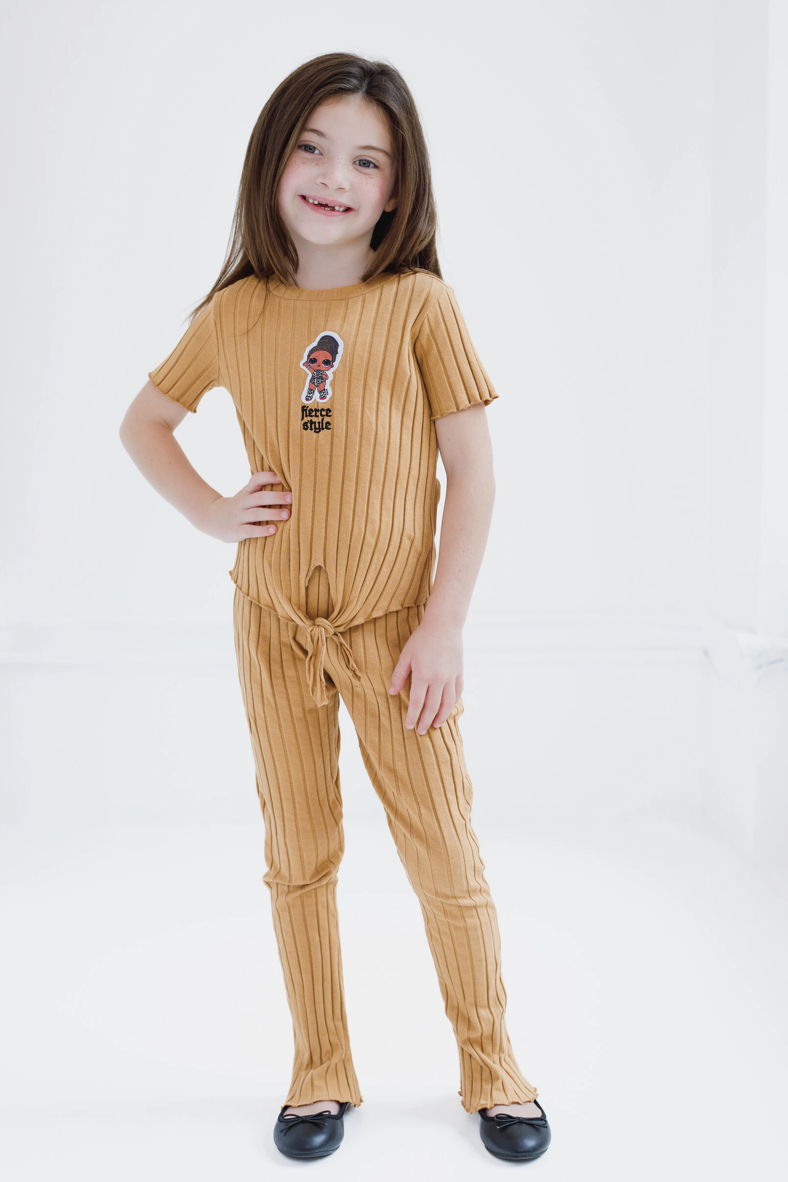 L.O.L. Surprise! Fierce Girls' Ribbed T-Shirt and Flare Pants Set