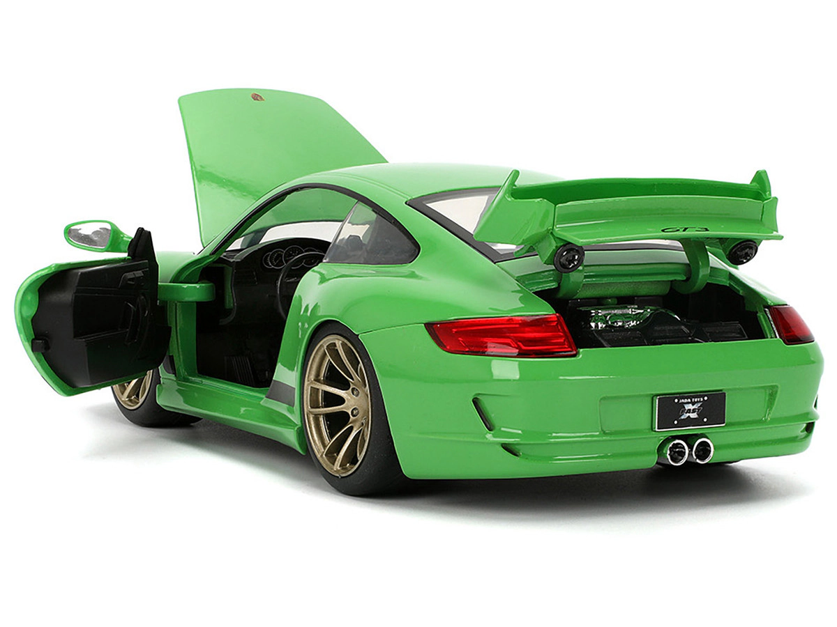 Jada Porsche 911 GT3 (997) Green with Black Accents "Fast X" (2023) Movie "25 Years of Fast & Furious" Series