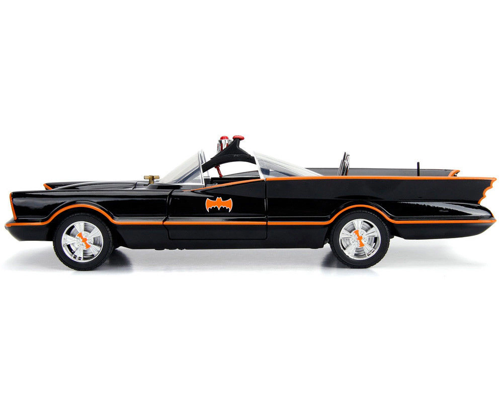 Jada Classic TV Series Batmobile with Working Lights, and Diecast Batman and Robin Figures "80 Years of
