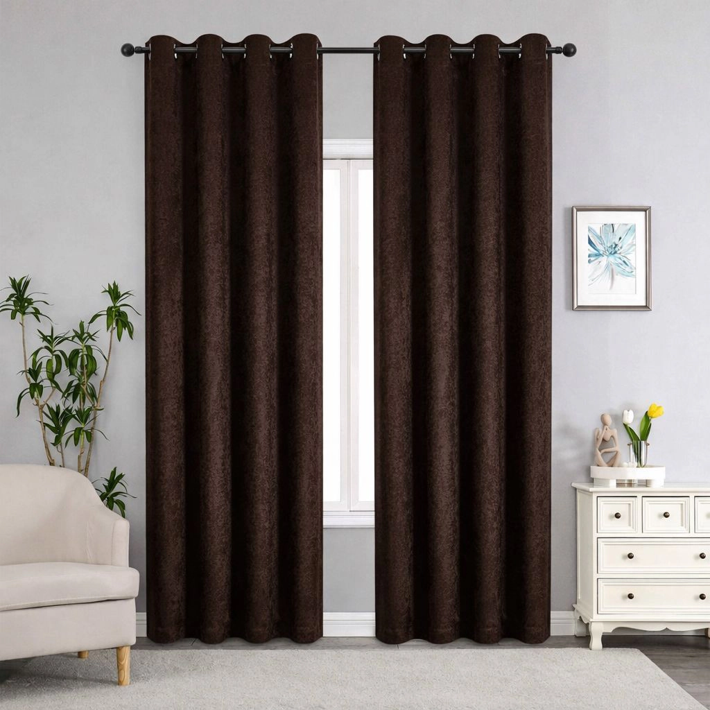 Kate Aurora Costanza 2 Piece Room Darkening Grommet Top Textured Window Curtain Panels
