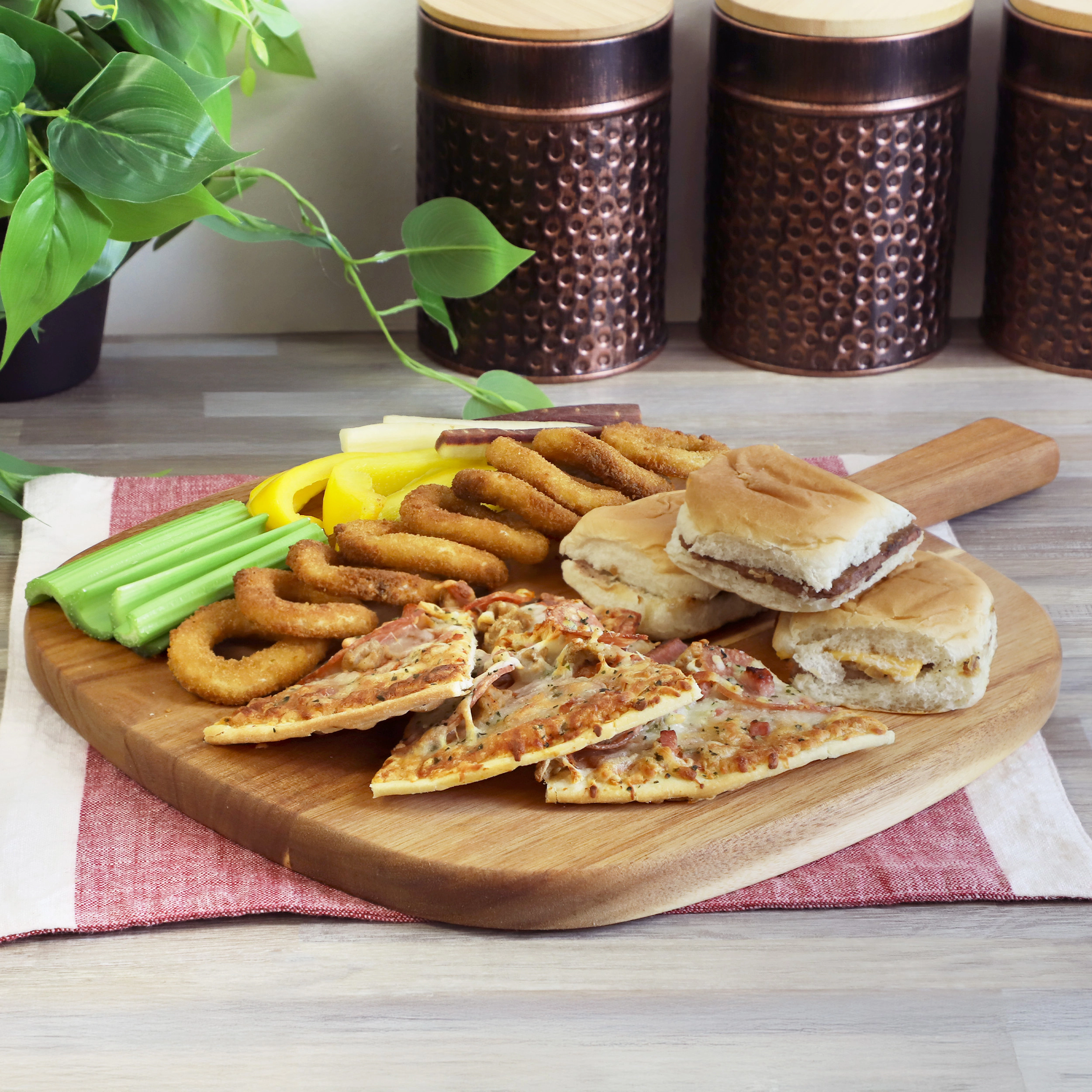 MegaChef 13 Inch Acacia Wood Serving Butcher Cutting Board with Handle