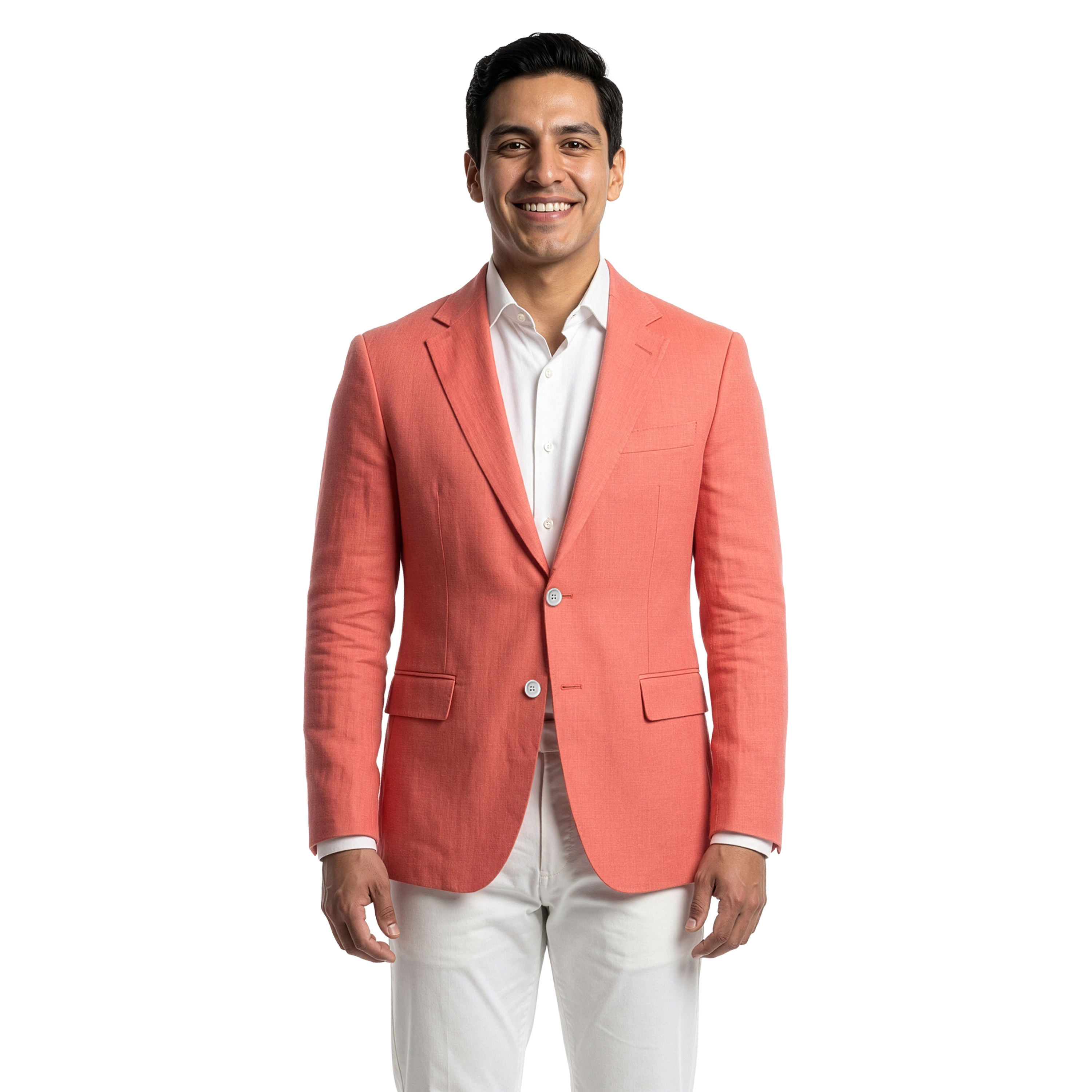 Tazzio Mens Linen Look Notch Lapel Blazer