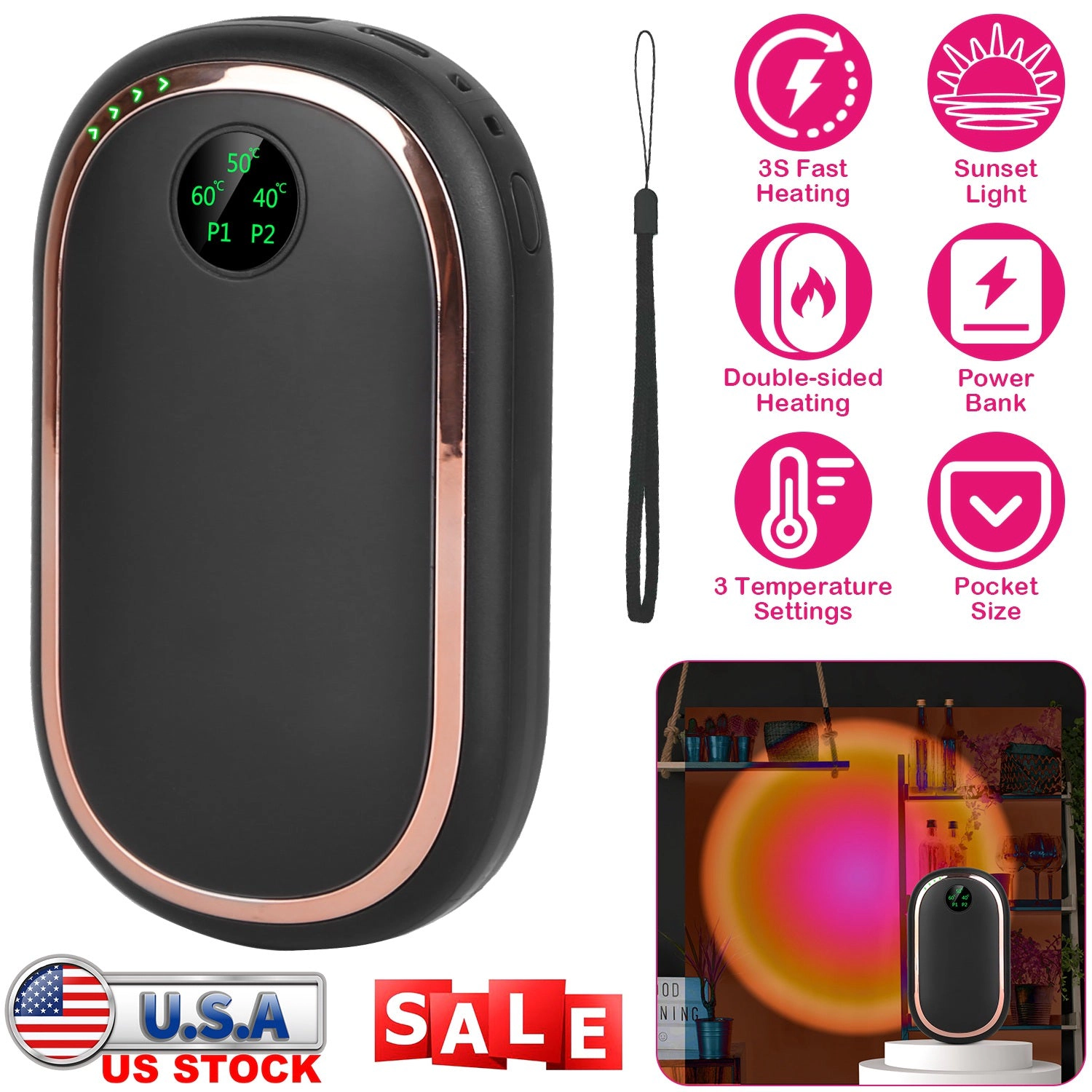 GBruno Rechargeable 2-in-1 Hand Warmer Power Bank