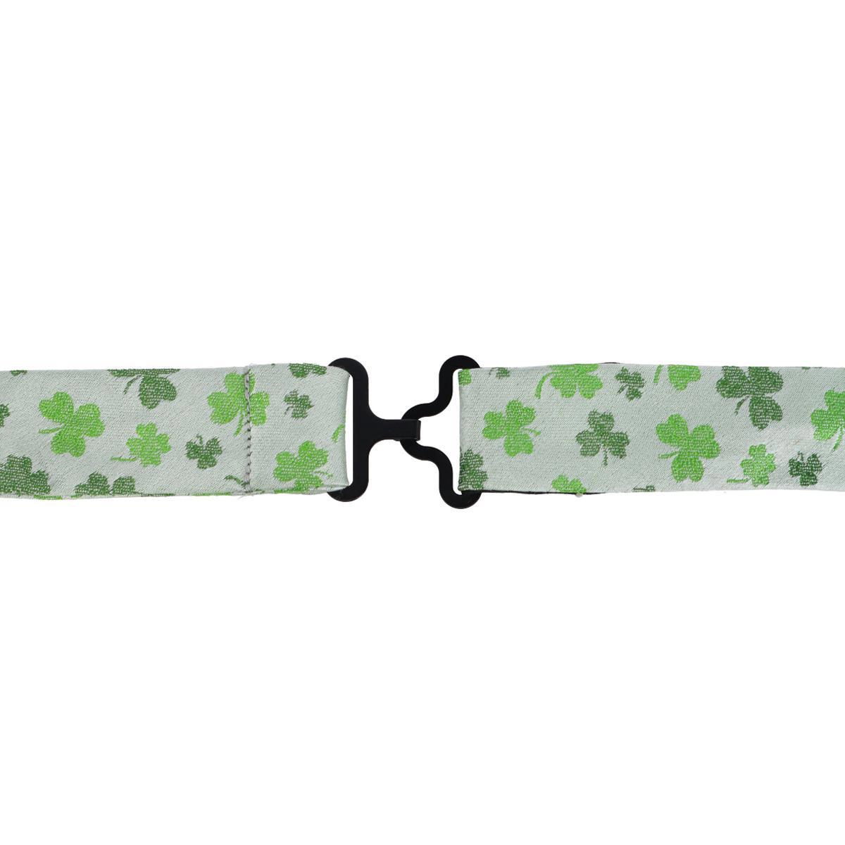 Trafalgar White Shamrock Novelty Silk Bow Tie