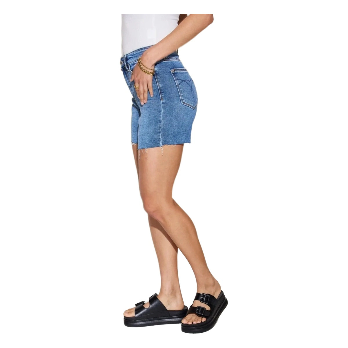 Judy Blue Womens Full Size High Waist Slim Denim Shorts