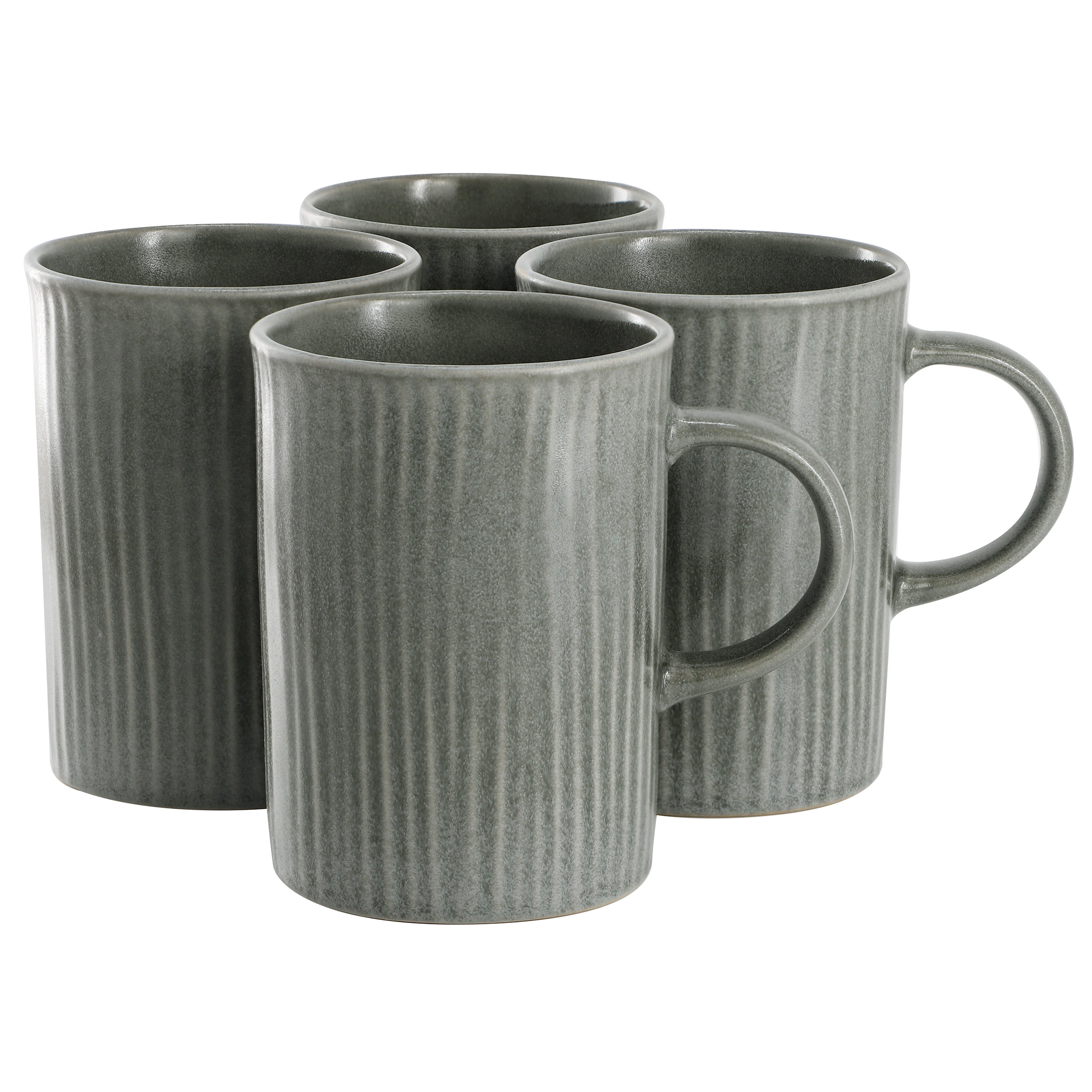 Meritage 4 Piece 19.2 Ounce Stoneware Mug Set in Gray-Green