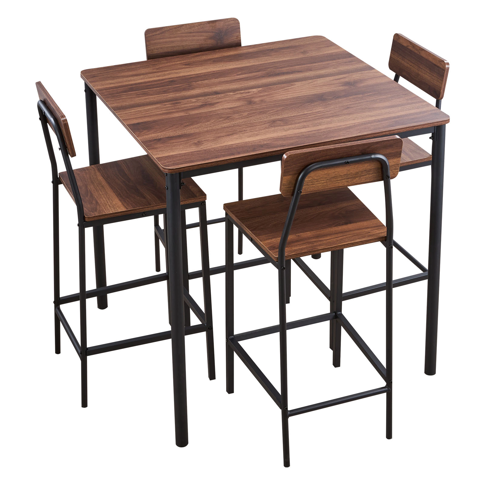 HONGGE Bar Tables with Rounded Edge Design for Living Room Dining Room Kitchen Black