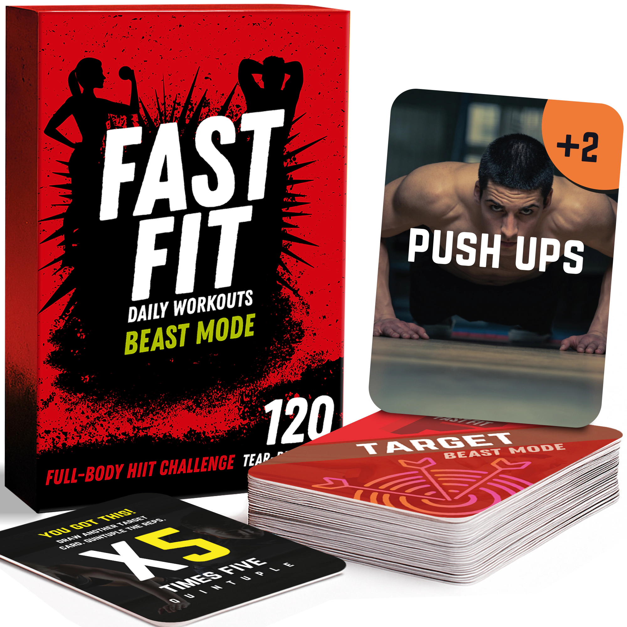 QUOKKA HIIT Workout Cards Set – 120 Exercise for Full-Body Fitness Training