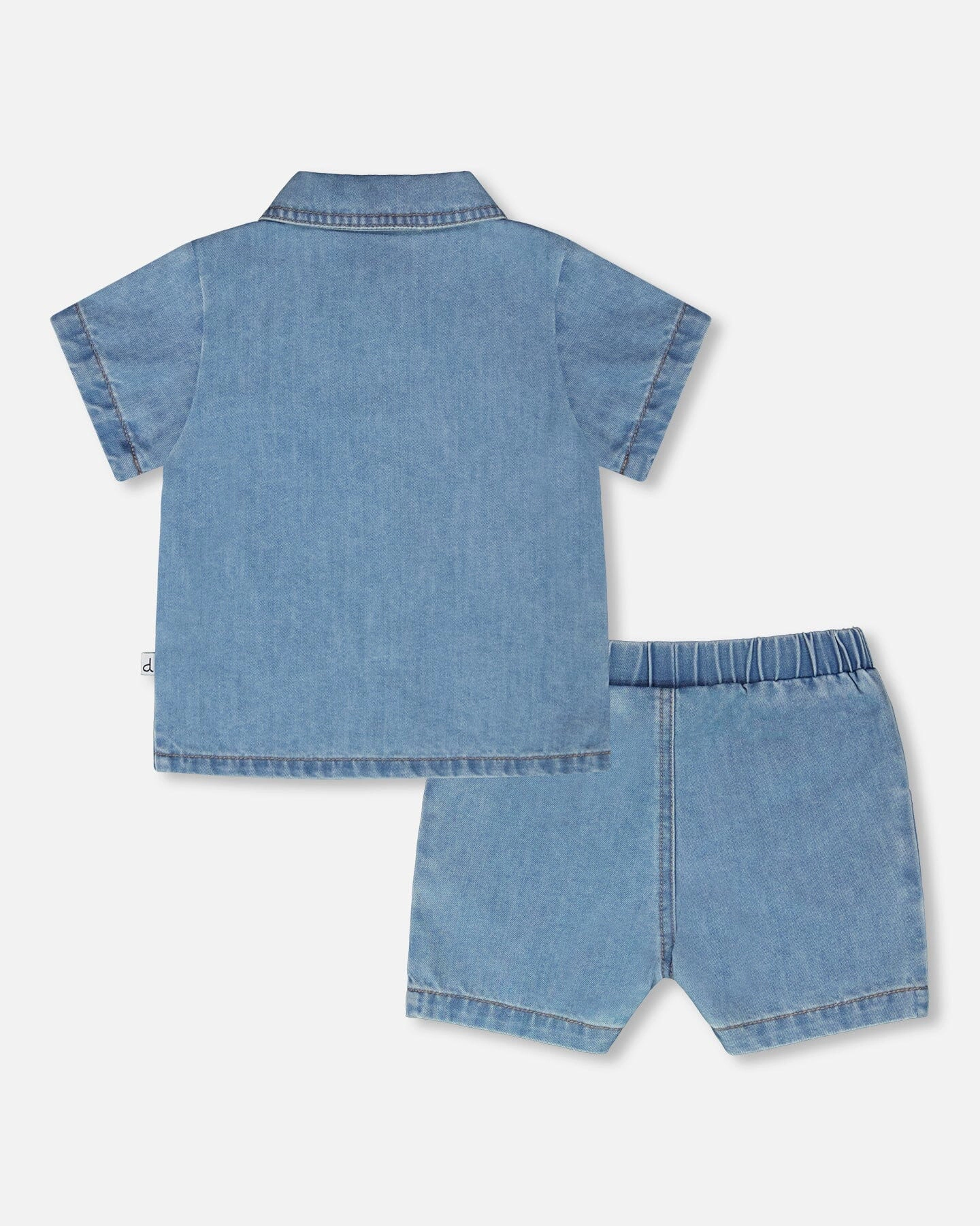 Deux par Boys Chambray Top and Short Set