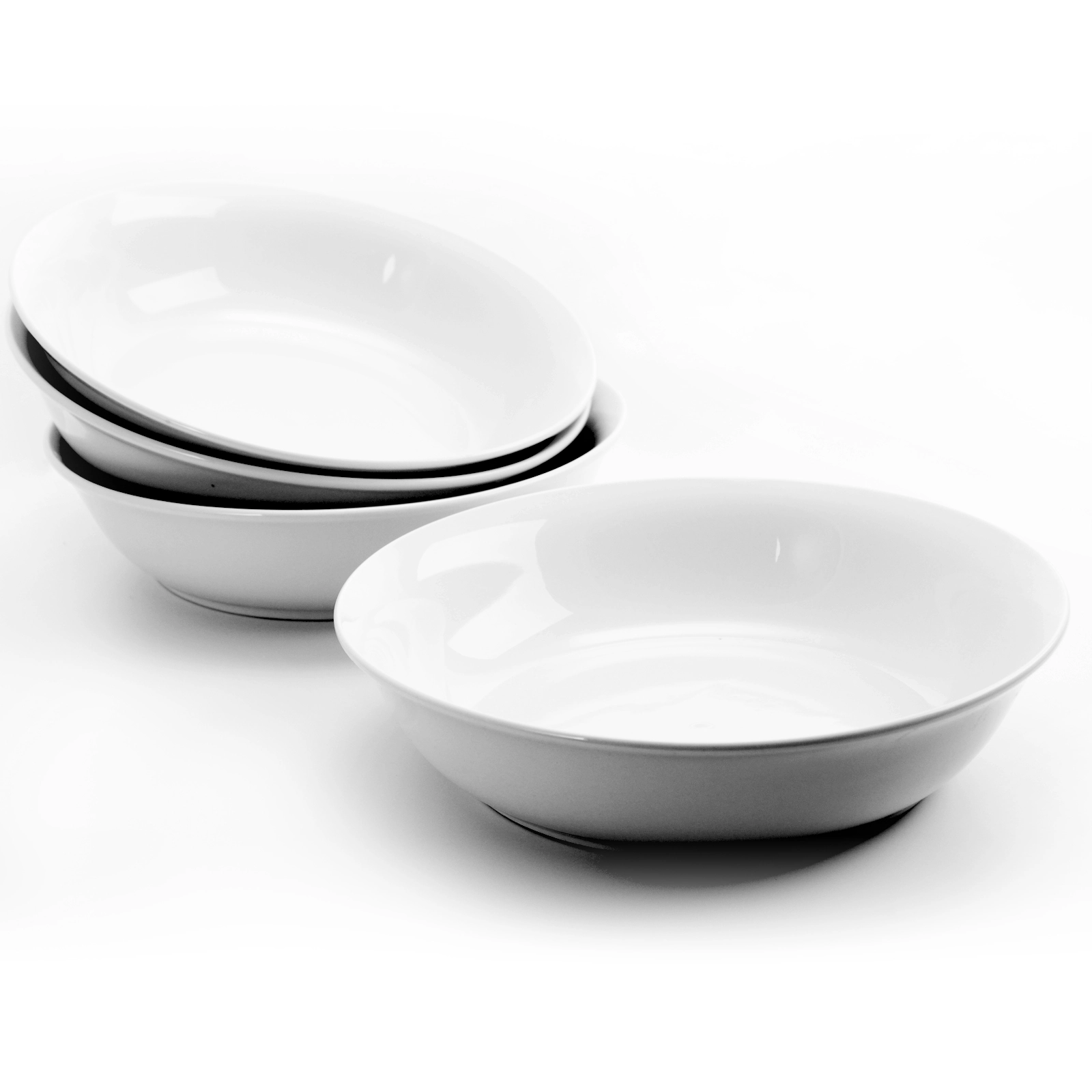 Gibson Home Wide 8.75 in. Stoneware Dinner and Serving Bowls in White, Set of 4