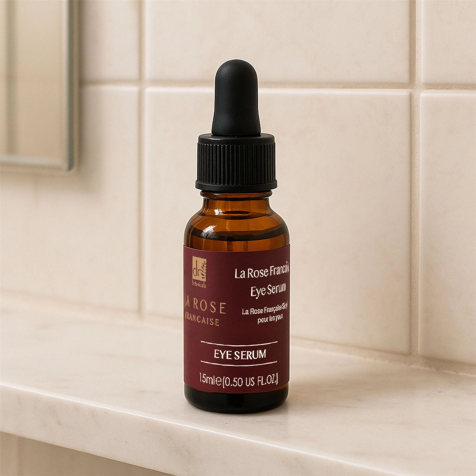 Dr Botanicals La Rose Française Eye Serum - Anti-Aging Bakuchiol & Vitamin E for Dark Circles and Puffiness 15ml