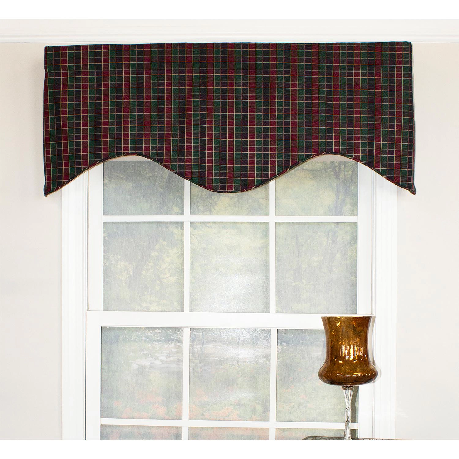 RLF Home Tammy Corded Cornice 100% Cotton with Fully Lined 3" Rod Pocket Valnance for Windows 50" x 17" Grape