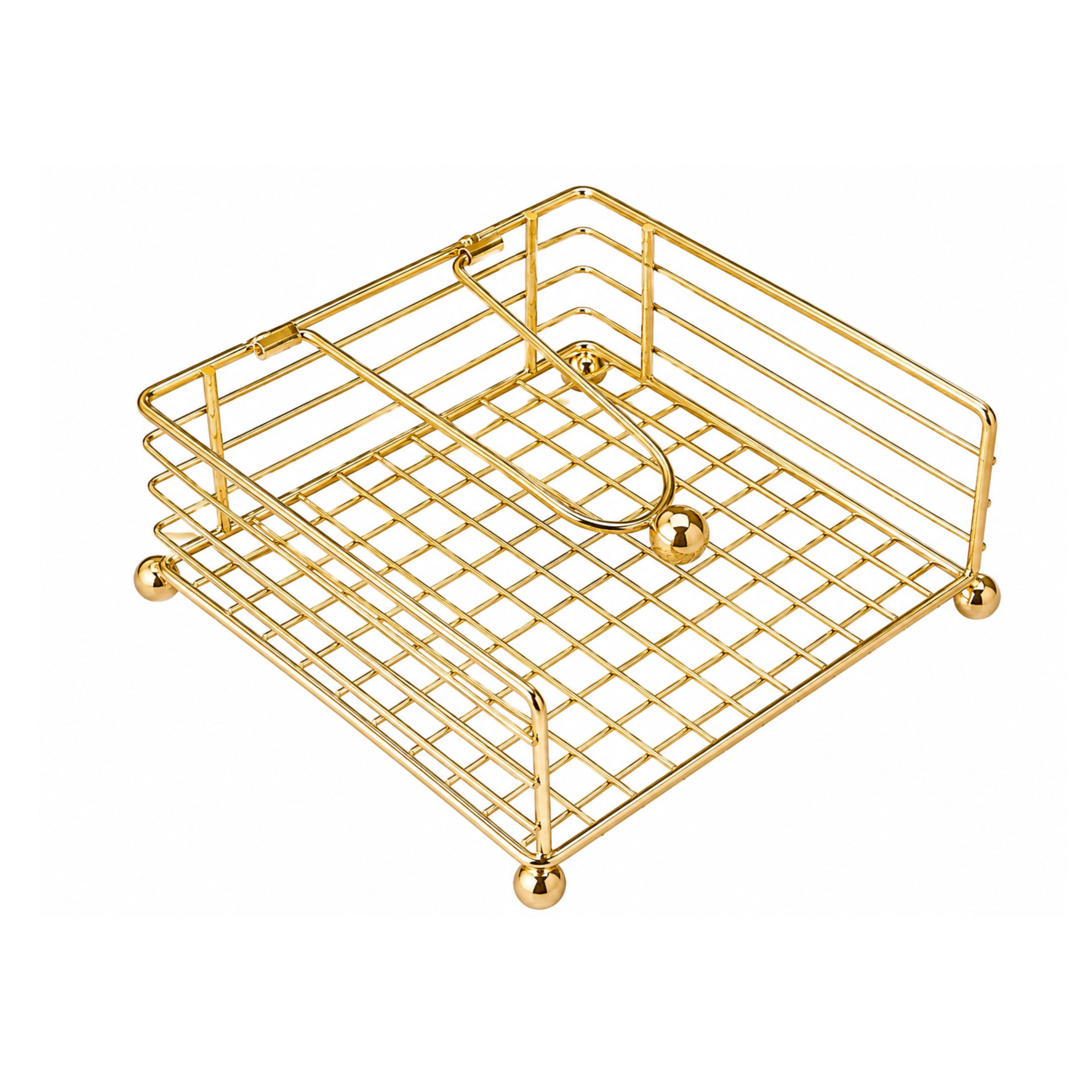 Stock Preferred Gold Iron Napkin Holder with Weighted Arm for Kitchen and Dining Table