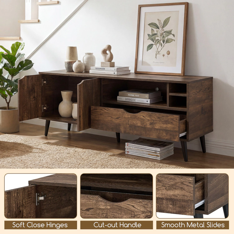 Hivvago Tv Stand For Tvs Up To 65 Inches Rustic Entertainment Center