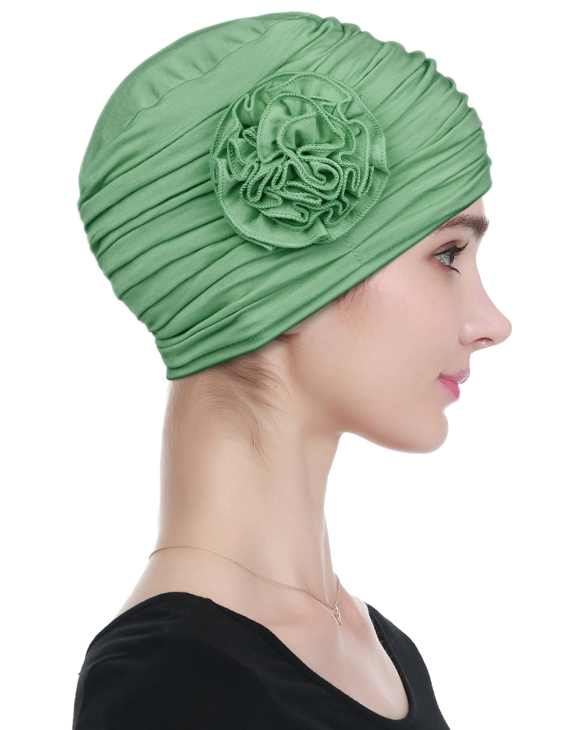 PIGFDK Flower Design Chemo Hair Loss Caps Cancer Headwear For Women